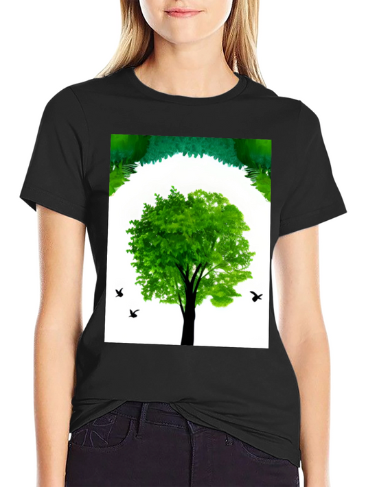 Nature Tree Graphic Black T-Shirt