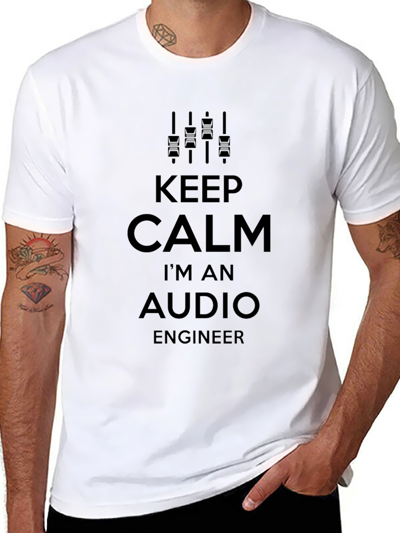 Keep Calm Audio Engineer Black T-Shirt