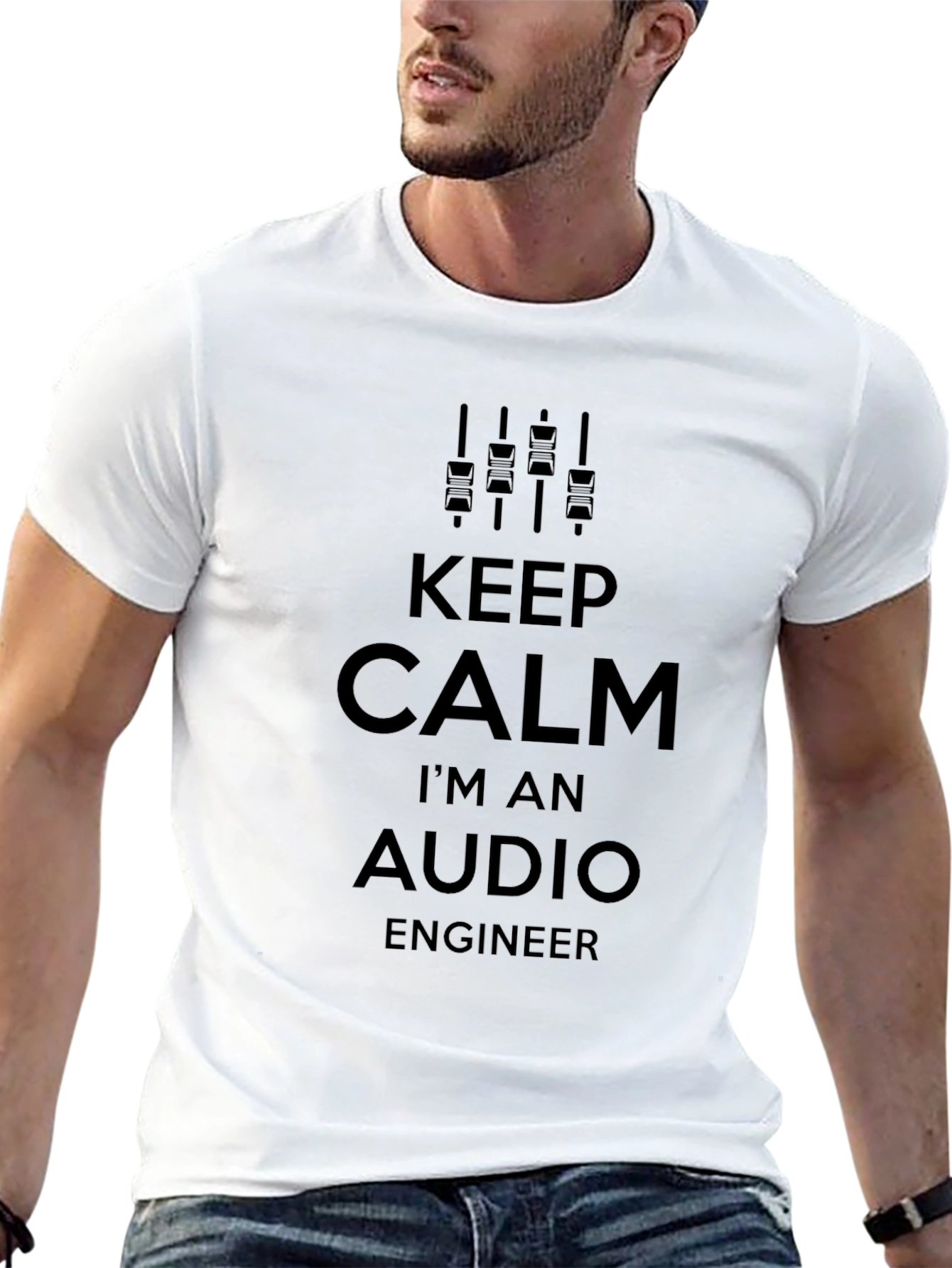 Keep Calm Audio Engineer Black T-Shirt