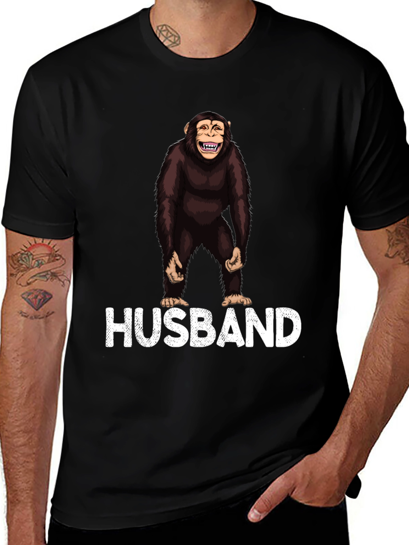 Husband Monkey Graphic Novelty T-Shirt