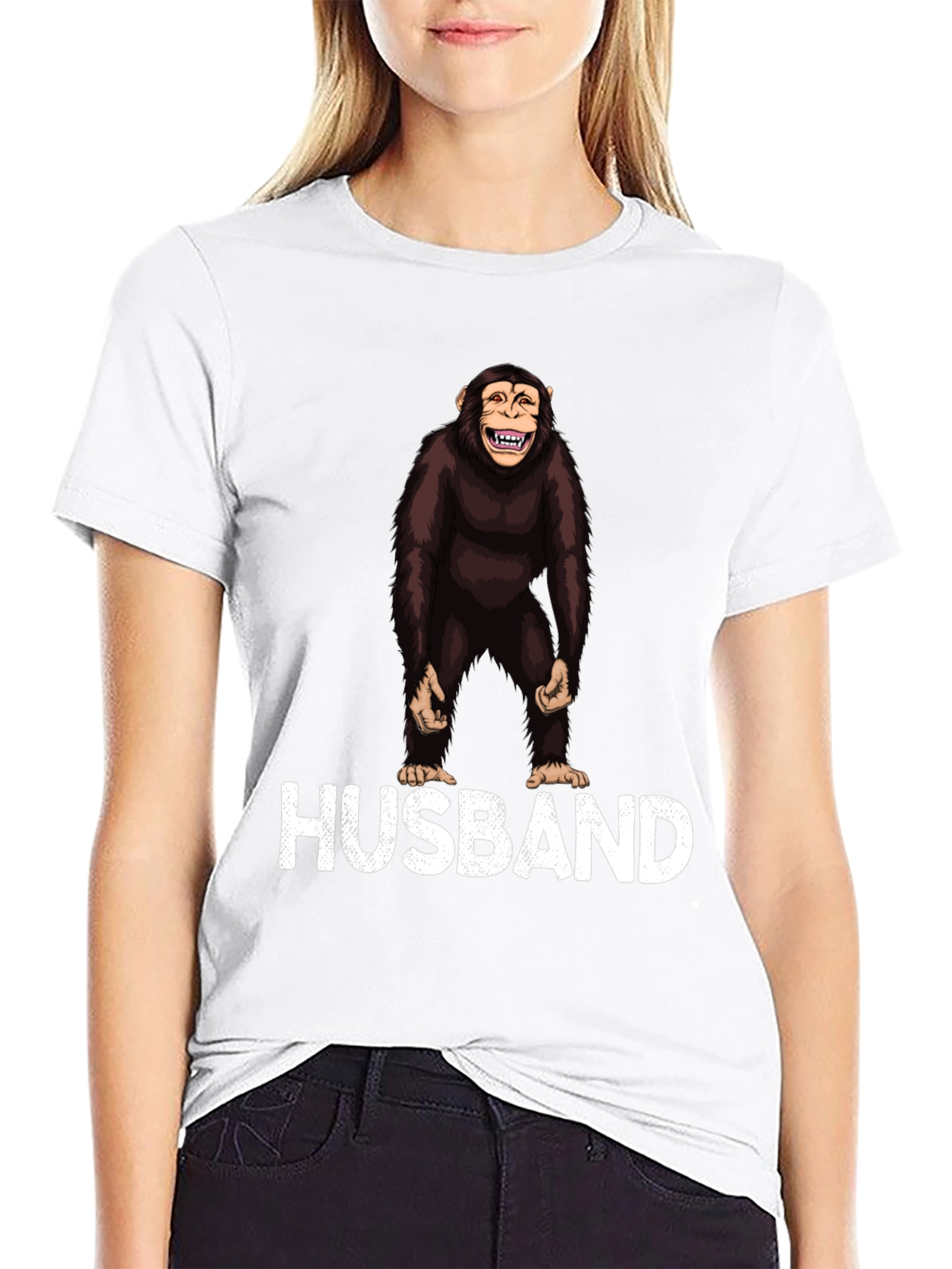 Husband Monkey Graphic Novelty T-Shirt