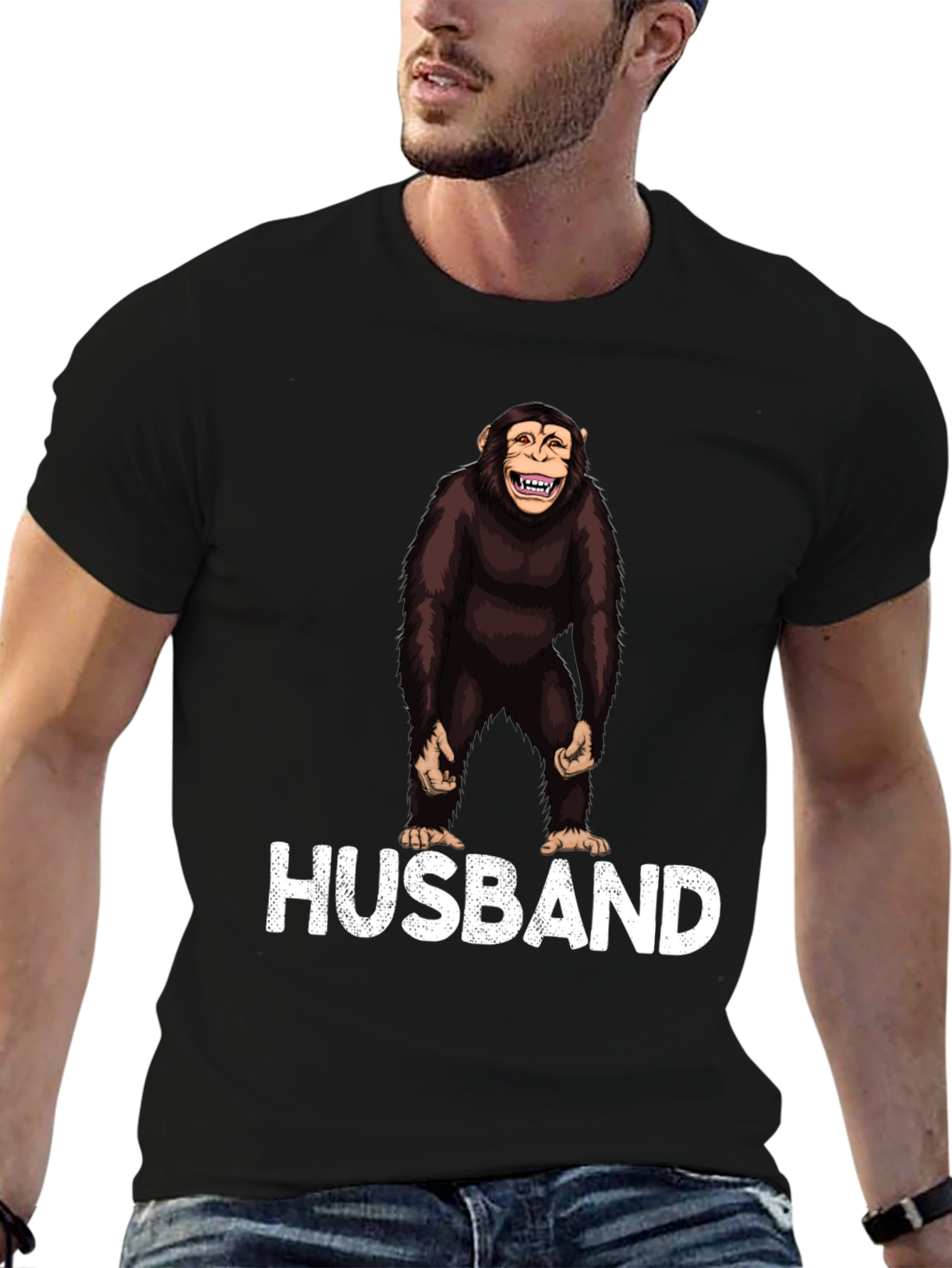 Husband Monkey Graphic Novelty T-Shirt