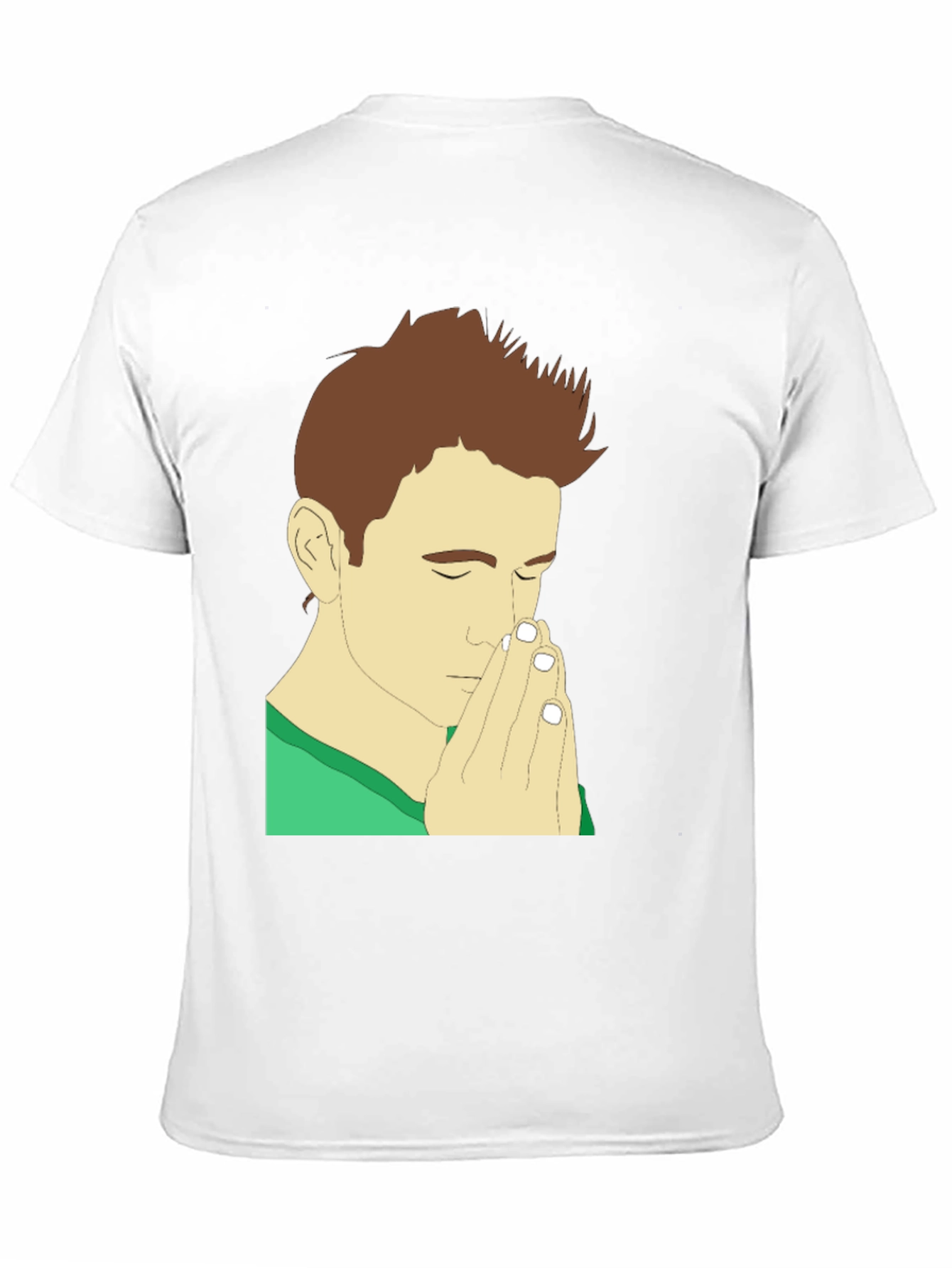 Praying Man Graphic Tee - Black Cotton T-Shirt