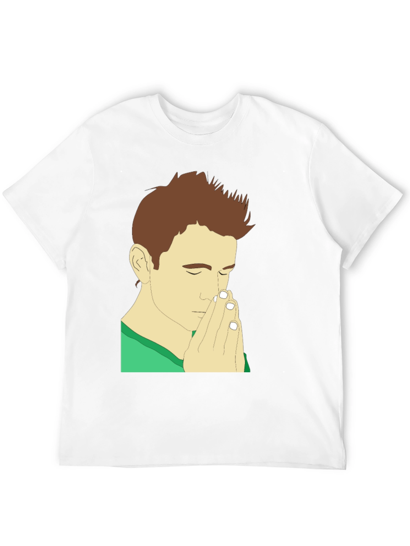 Praying Man Graphic Tee - Black Cotton T-Shirt