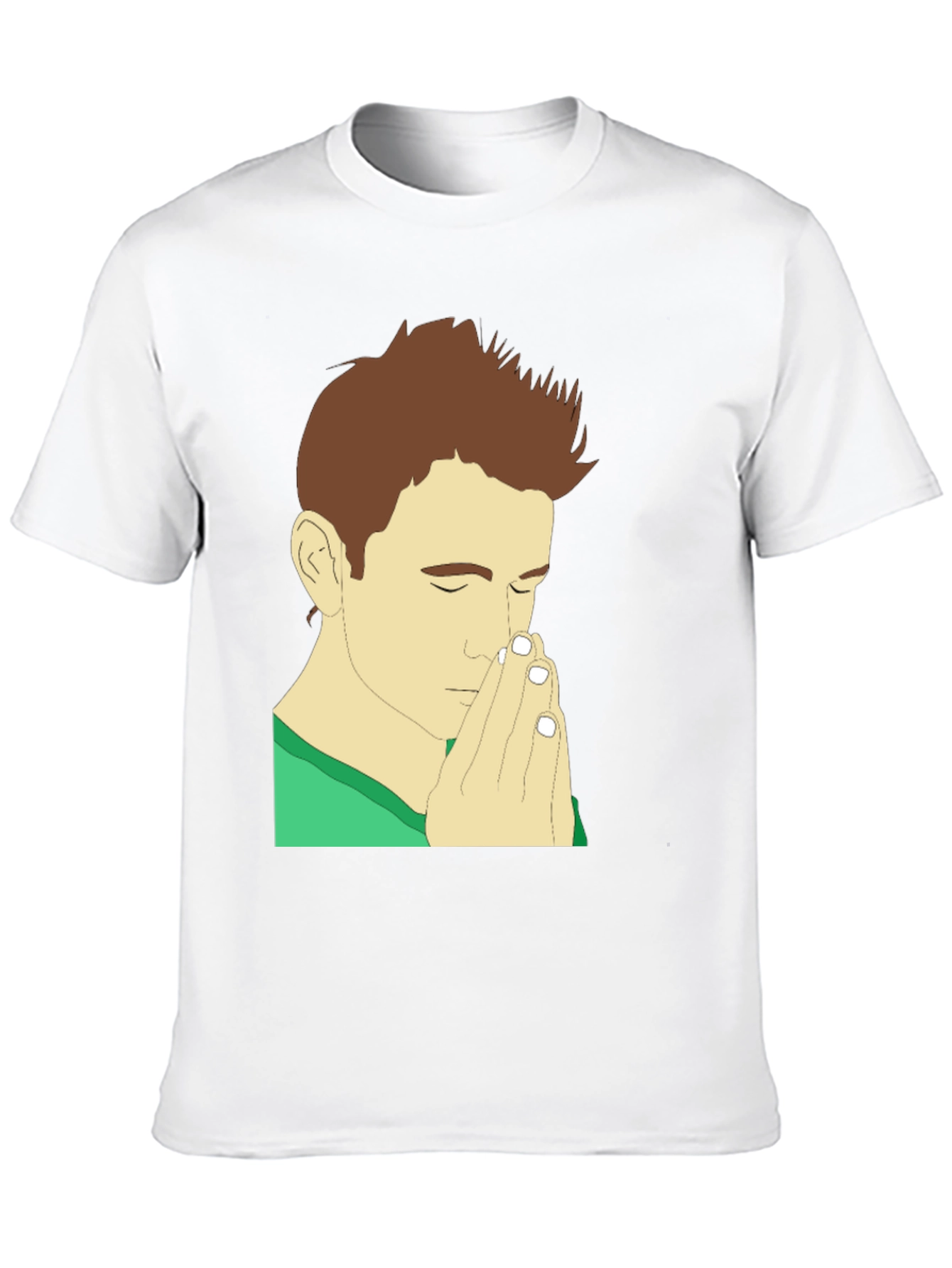 Praying Man Graphic Tee - Black Cotton T-Shirt