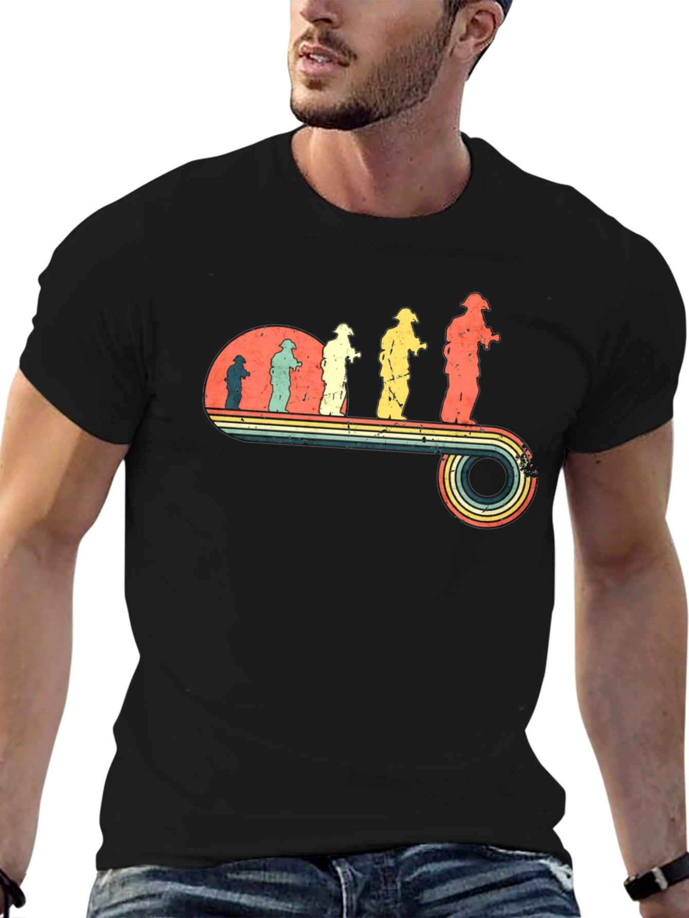 Retro Firefighter Evolution T-Shirt