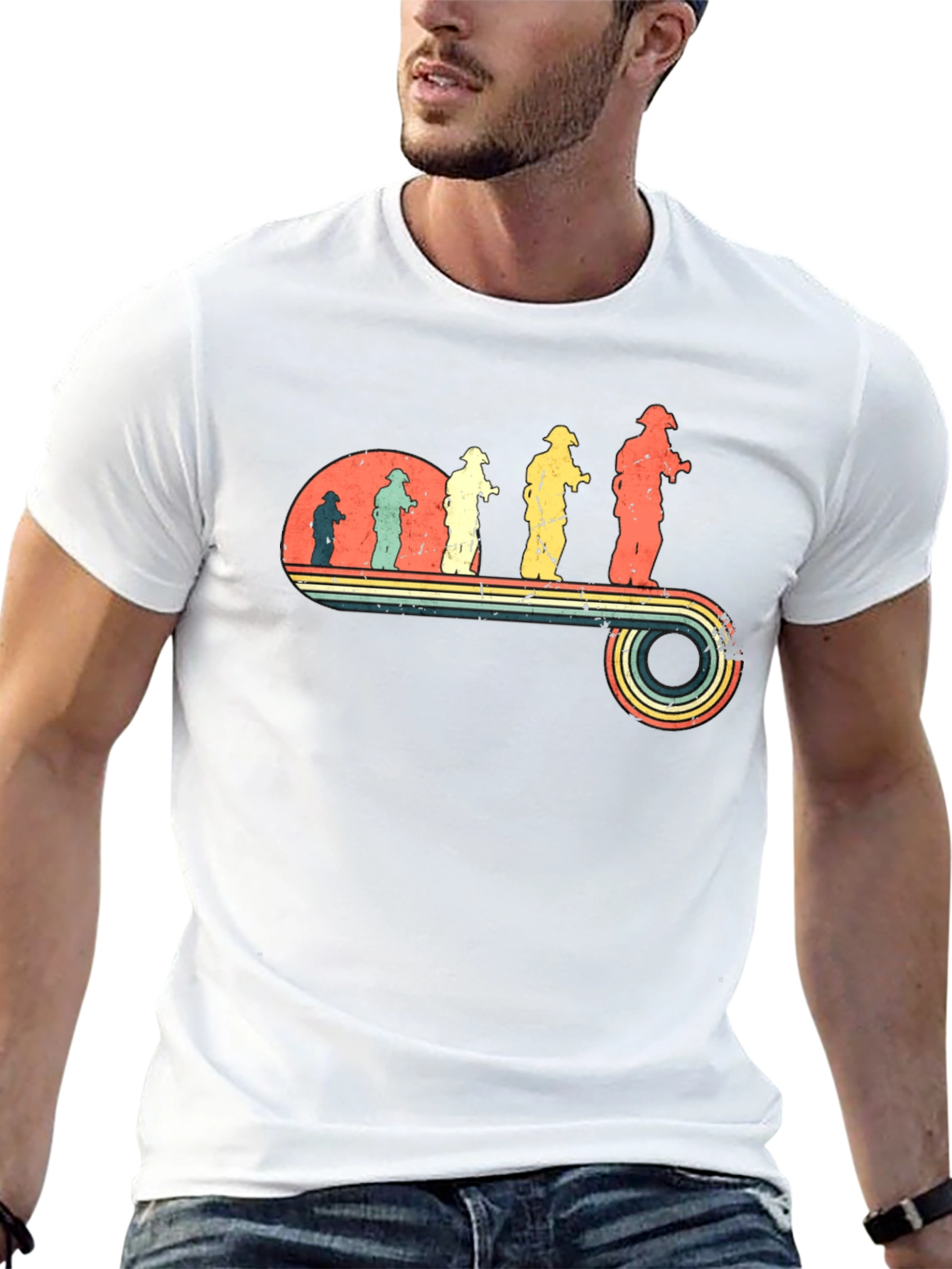 Retro Firefighter Evolution T-Shirt