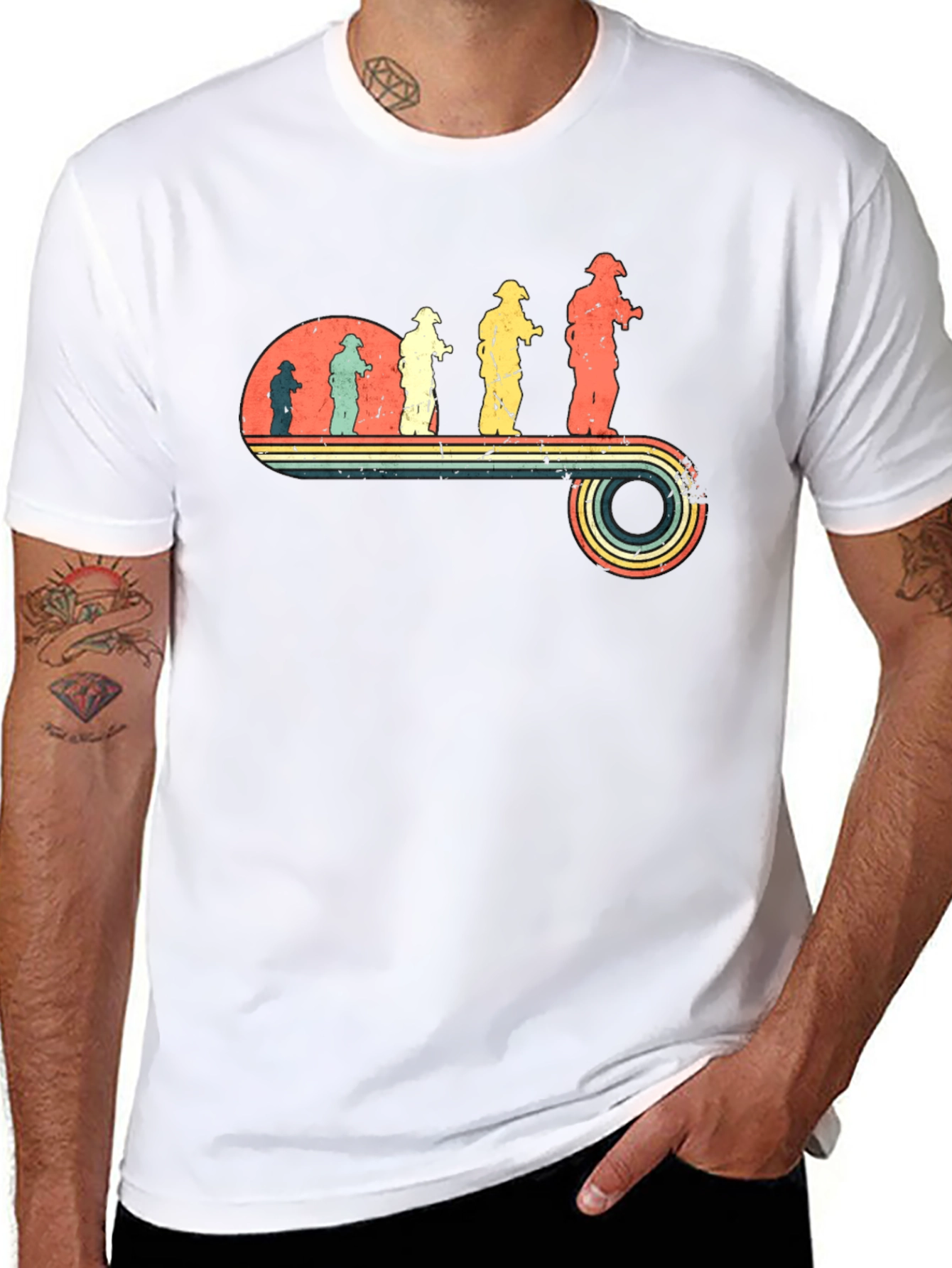 Retro Firefighter Evolution T-Shirt