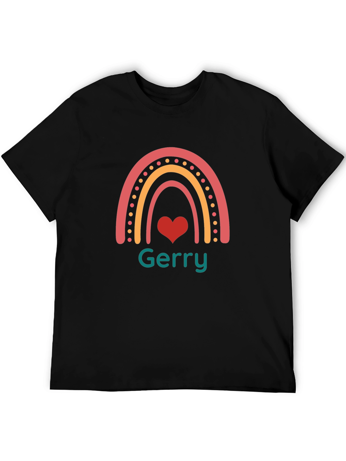 Personalized Gerry Rainbow Heart T-Shirt