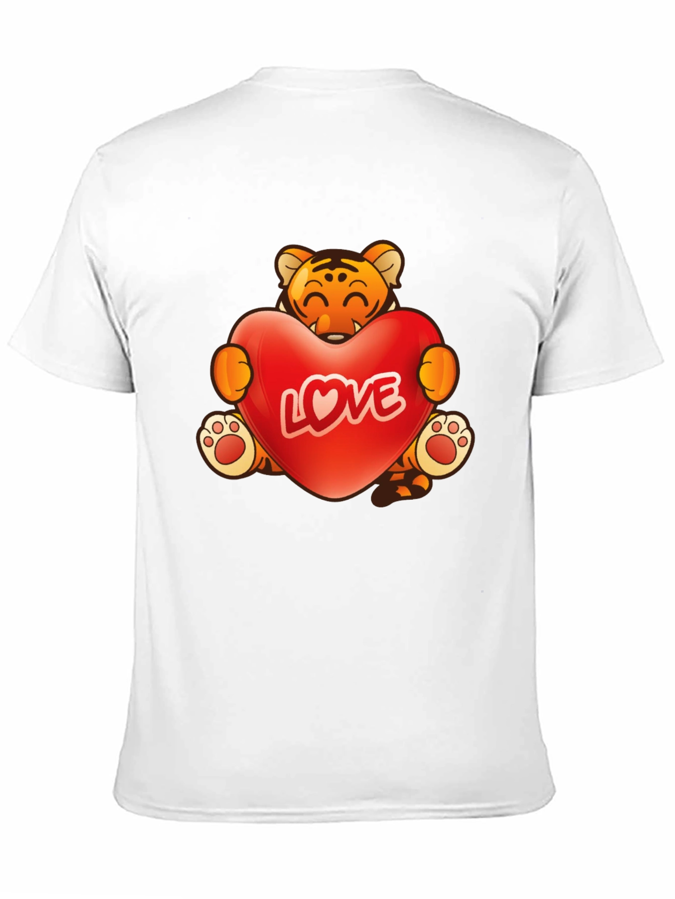 Cute Tiger Love Heart Graphic T-Shirt