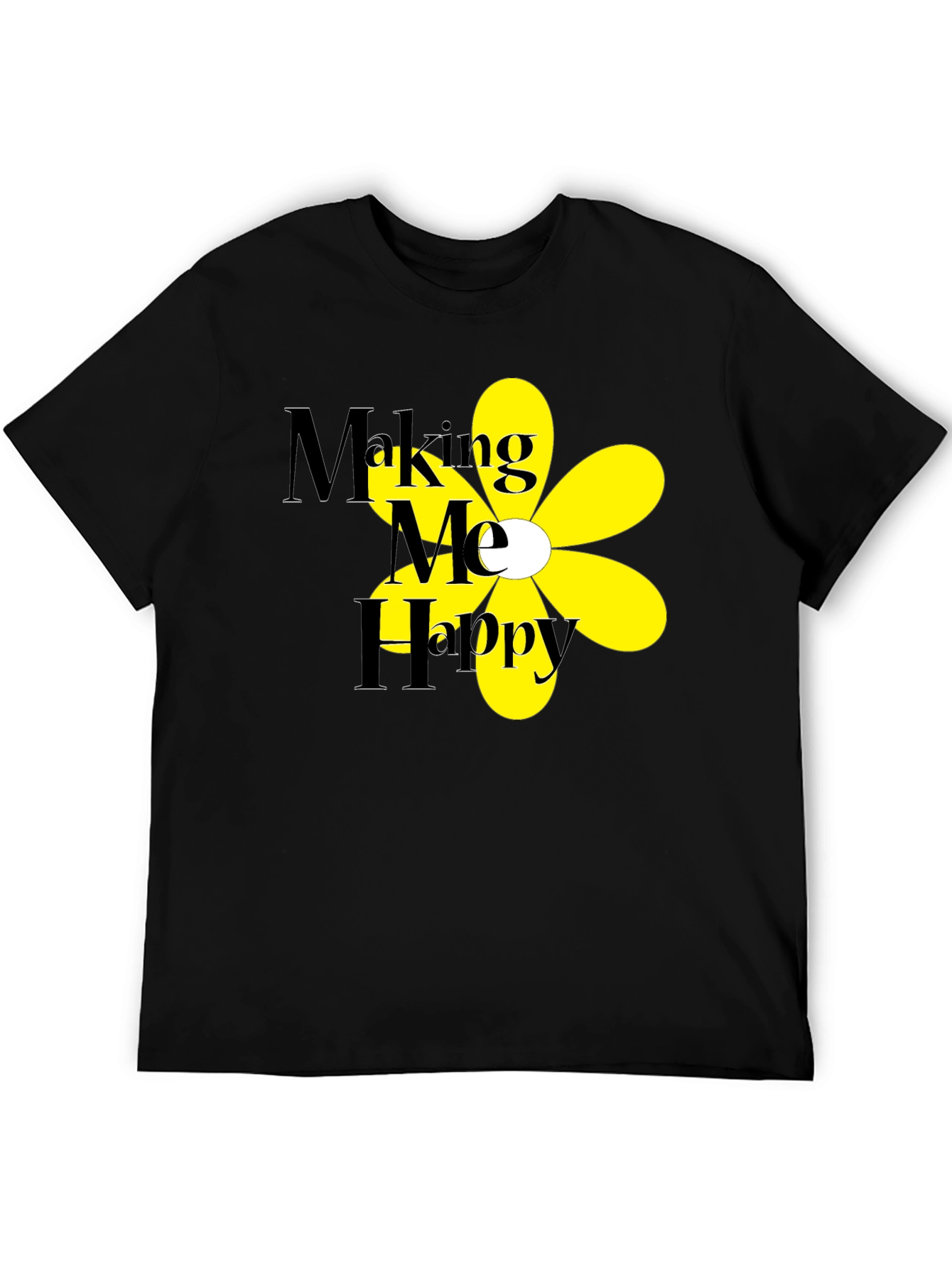 Making Me Happy T-Shirt - Black Floral Tee