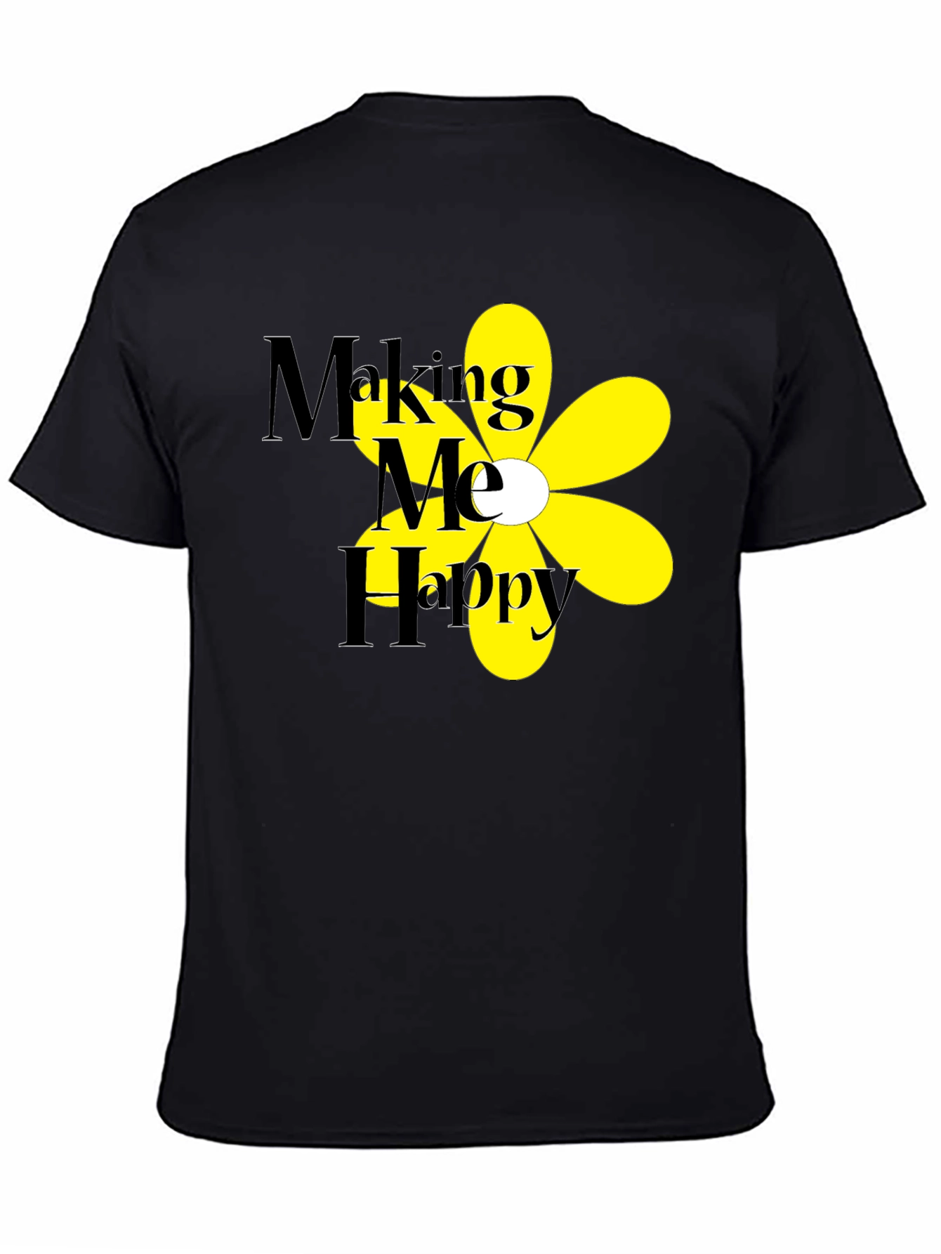 Making Me Happy T-Shirt - Black Floral Tee
