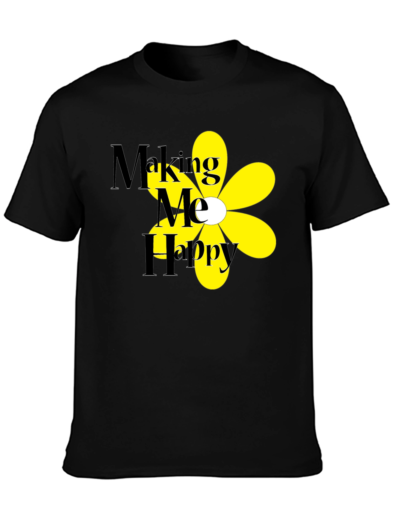 Making Me Happy T-Shirt - Black Floral Tee