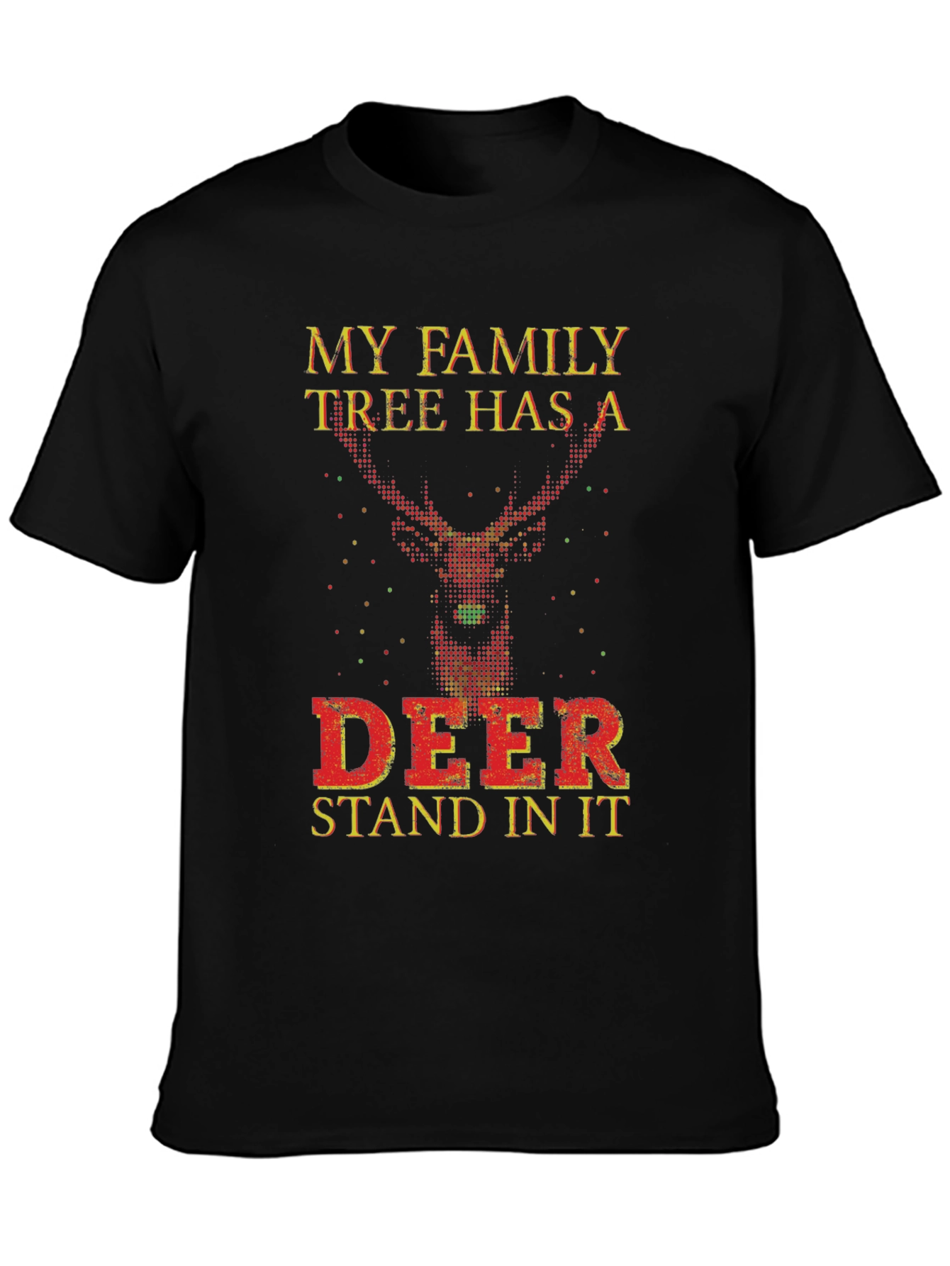 Funny Deer Family Tree Novelty T-Shirt