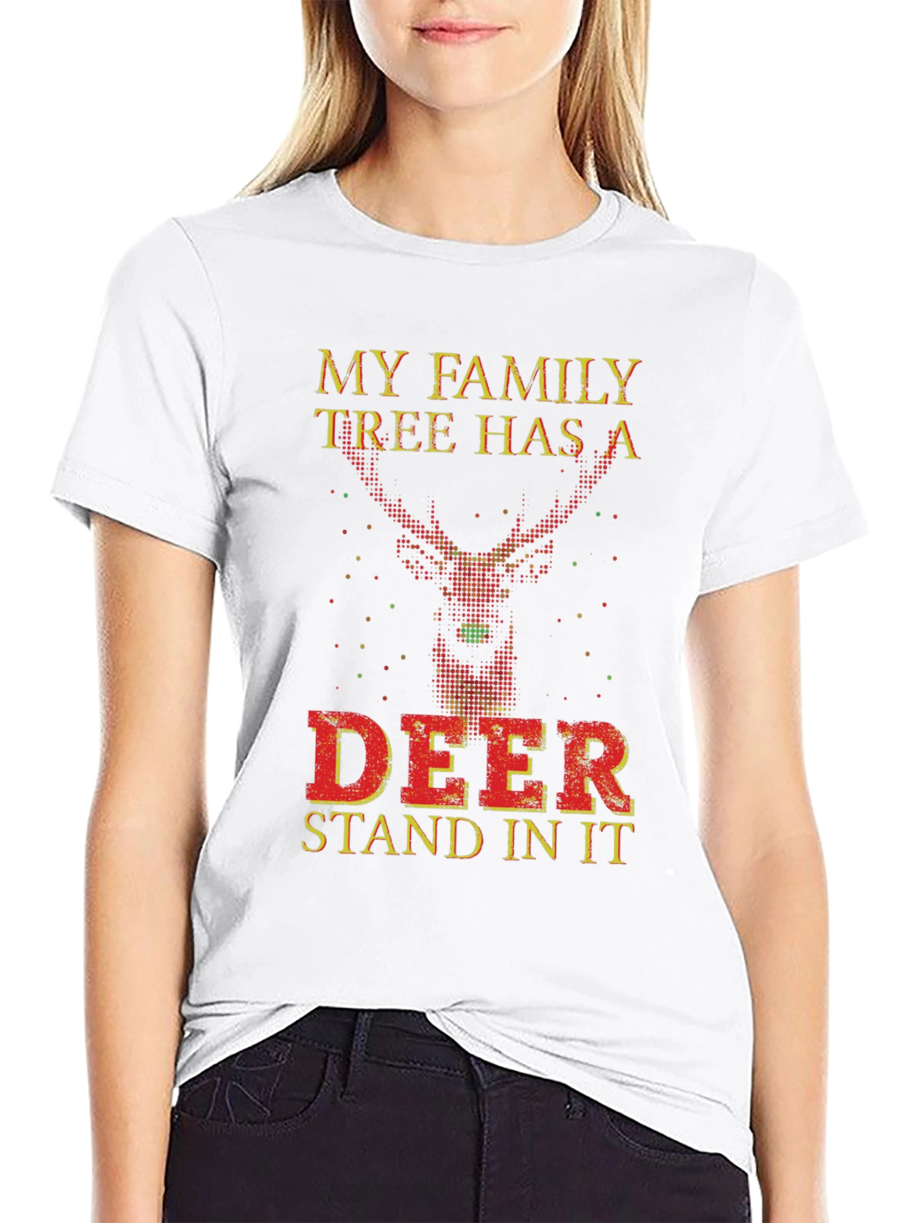 Funny Deer Family Tree Novelty T-Shirt