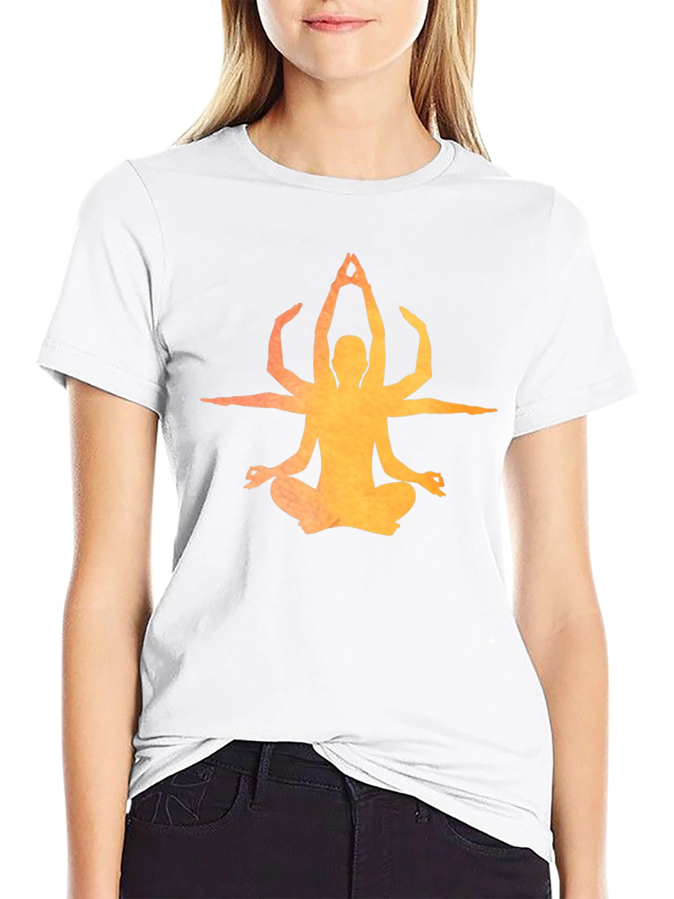 Meditative Chakra Yoga Graphic Tee - Black