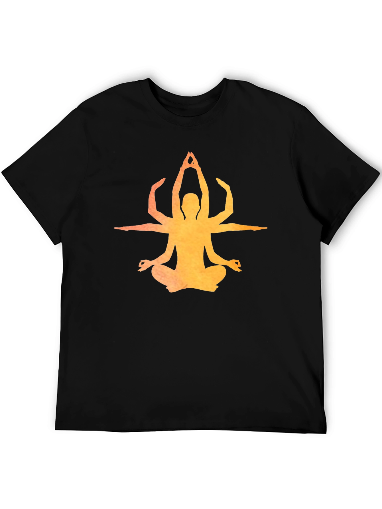 Meditative Chakra Yoga Graphic Tee - Black