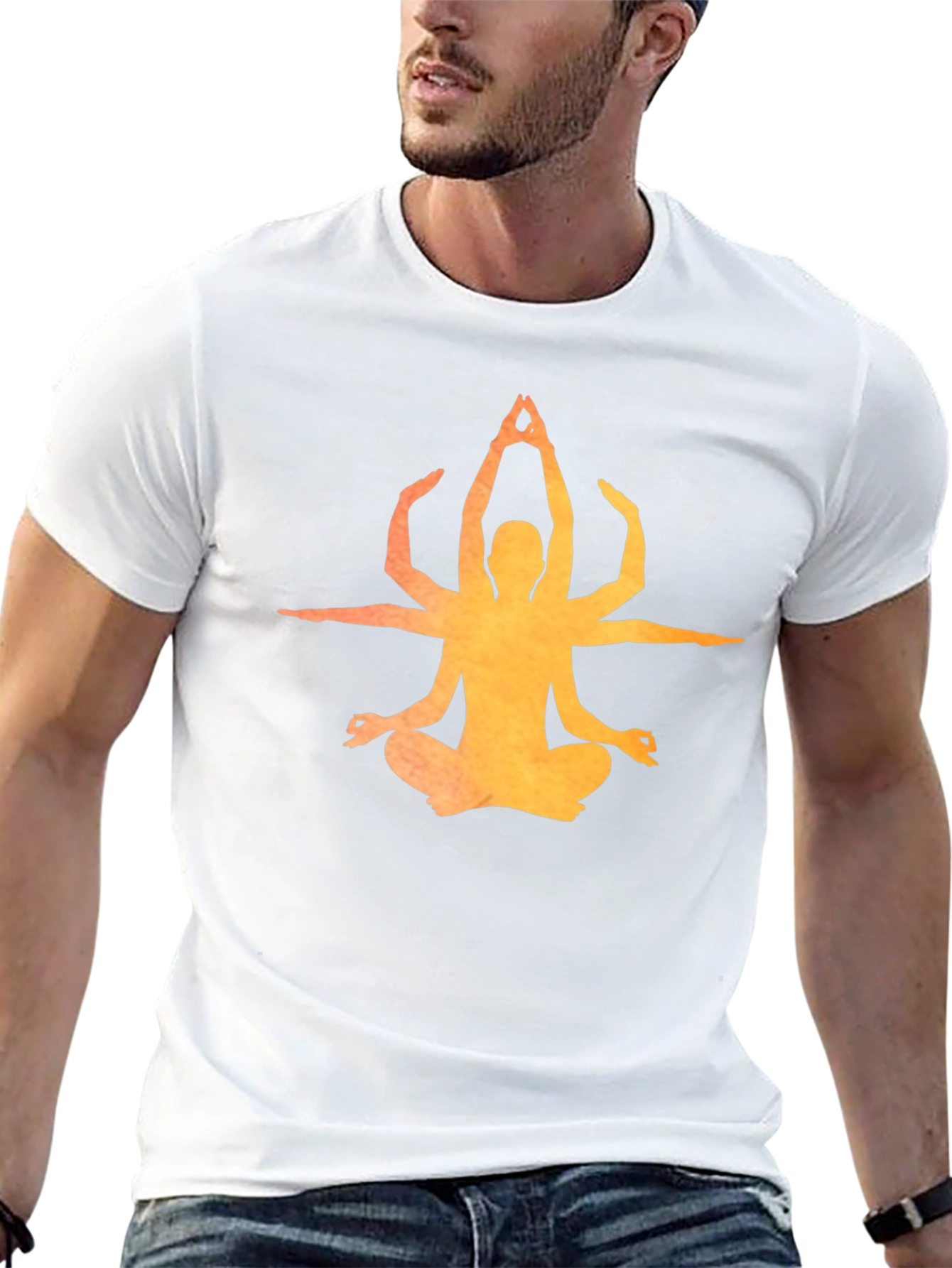 Meditative Chakra Yoga Graphic Tee - Black