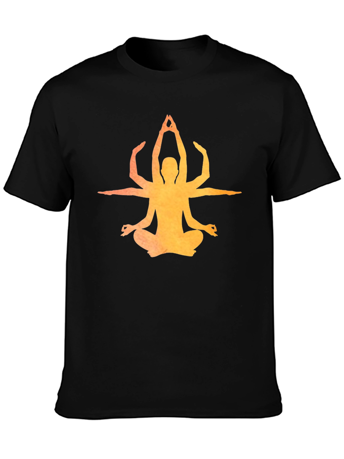 Meditative Chakra Yoga Graphic Tee - Black