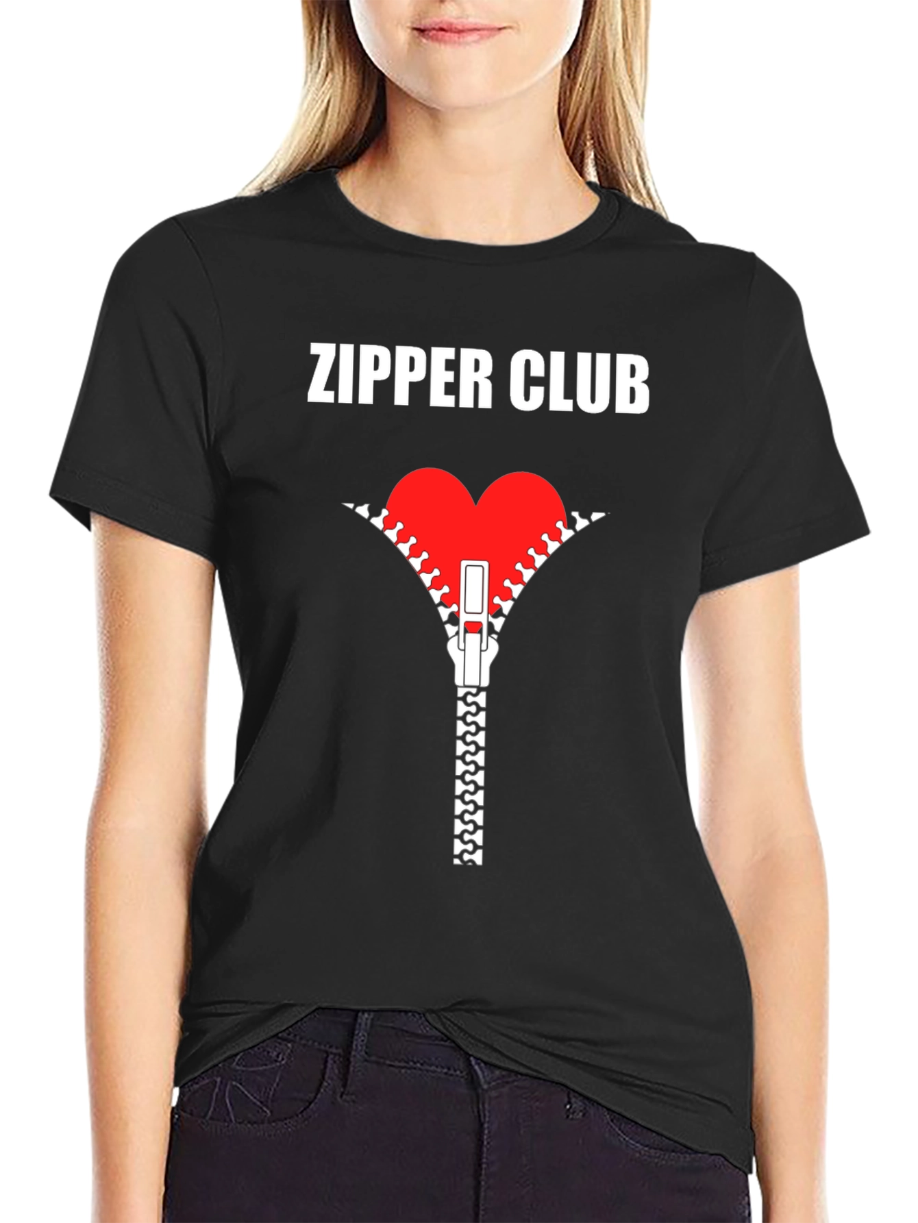 Zipper Club Heart Graphic T-Shirt