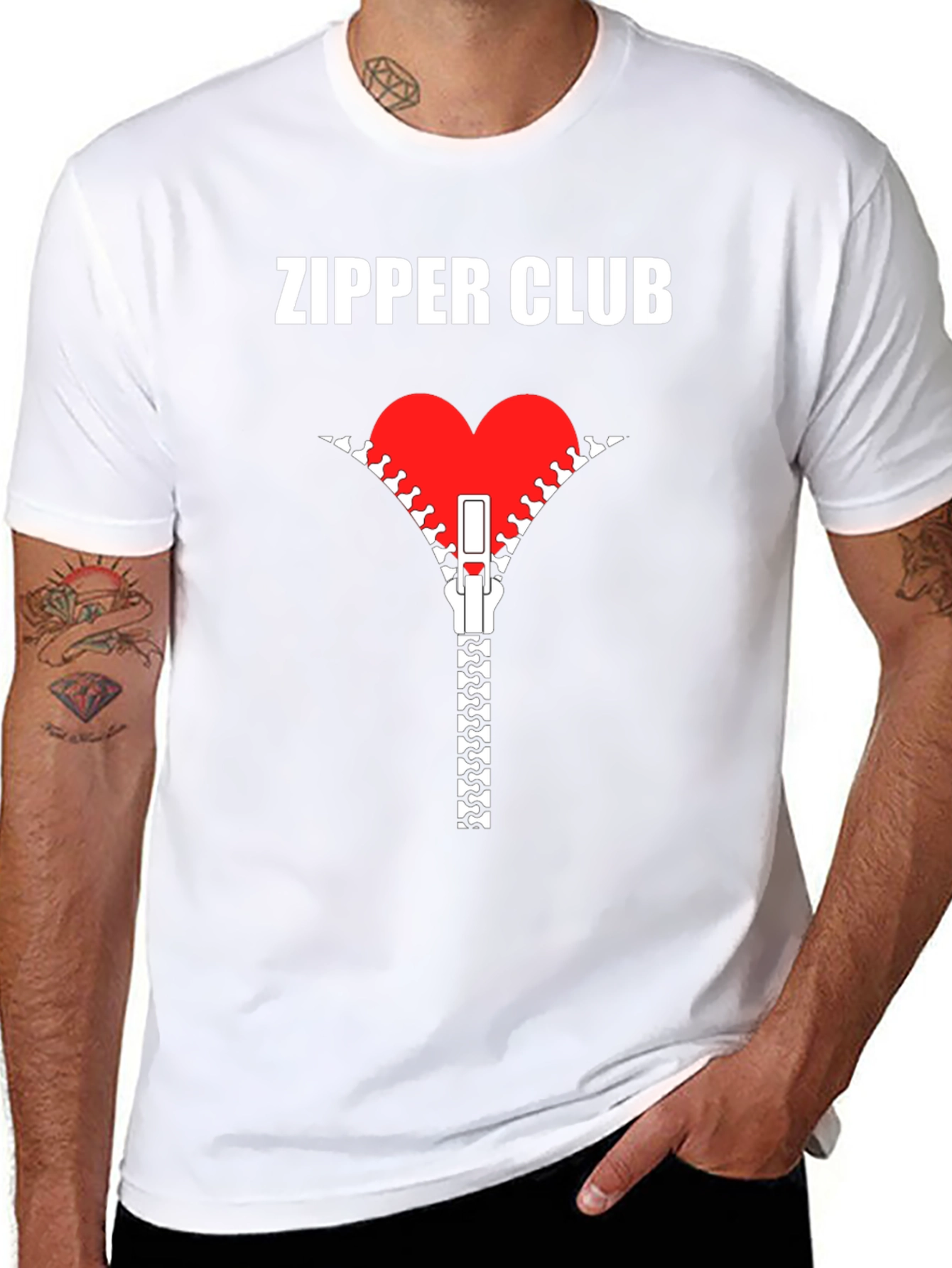 Zipper Club Heart Graphic T-Shirt