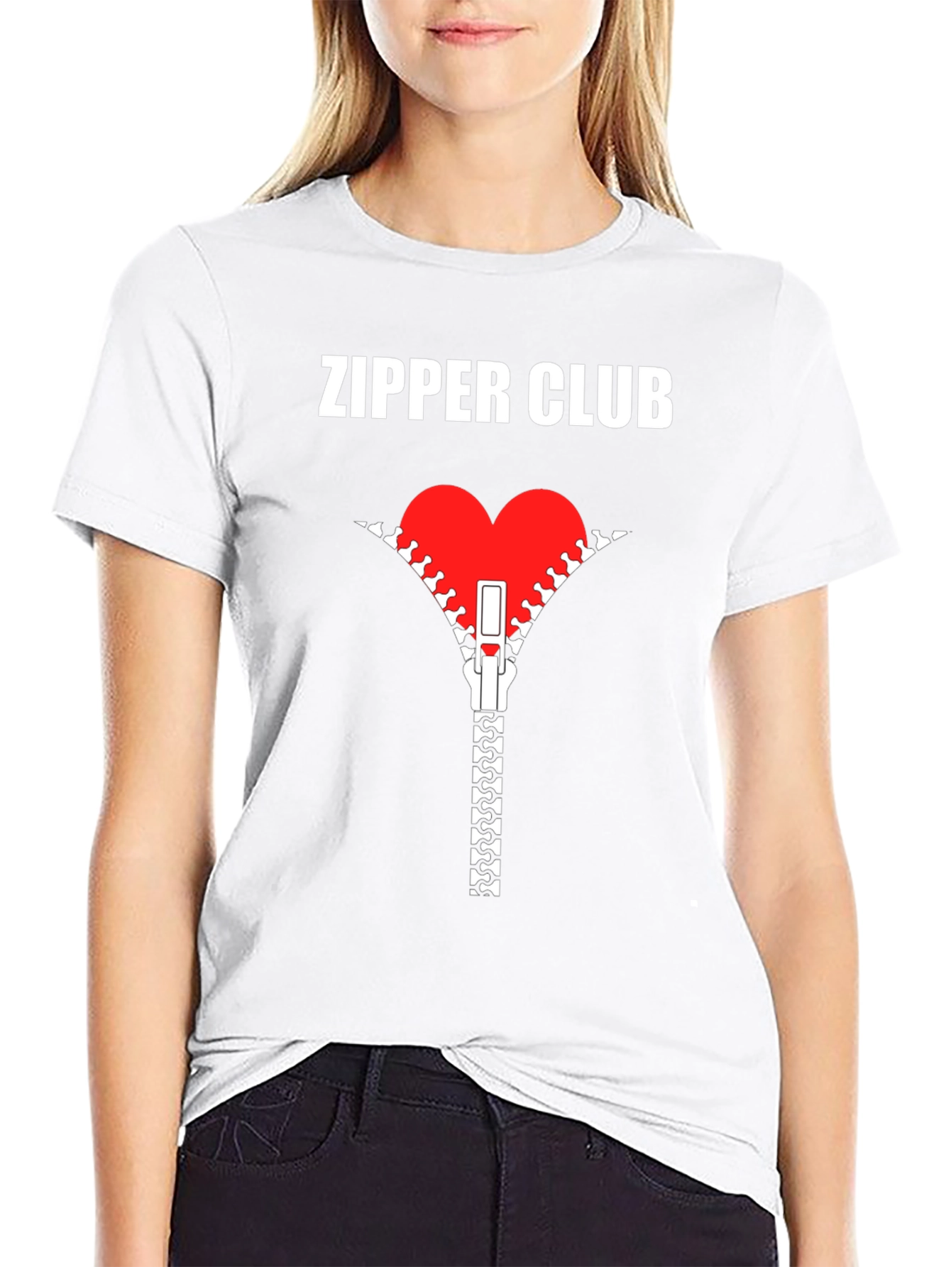 Zipper Club Heart Graphic T-Shirt