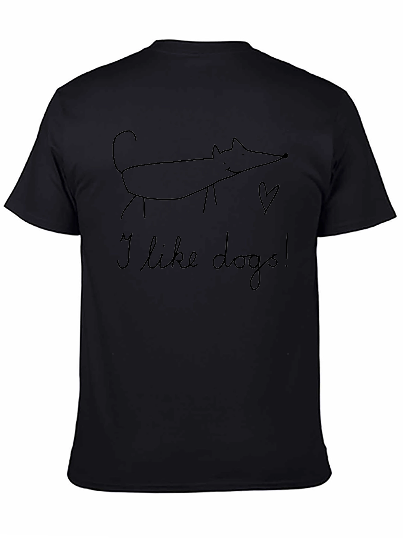 I Like Dogs Black Graphic Tee