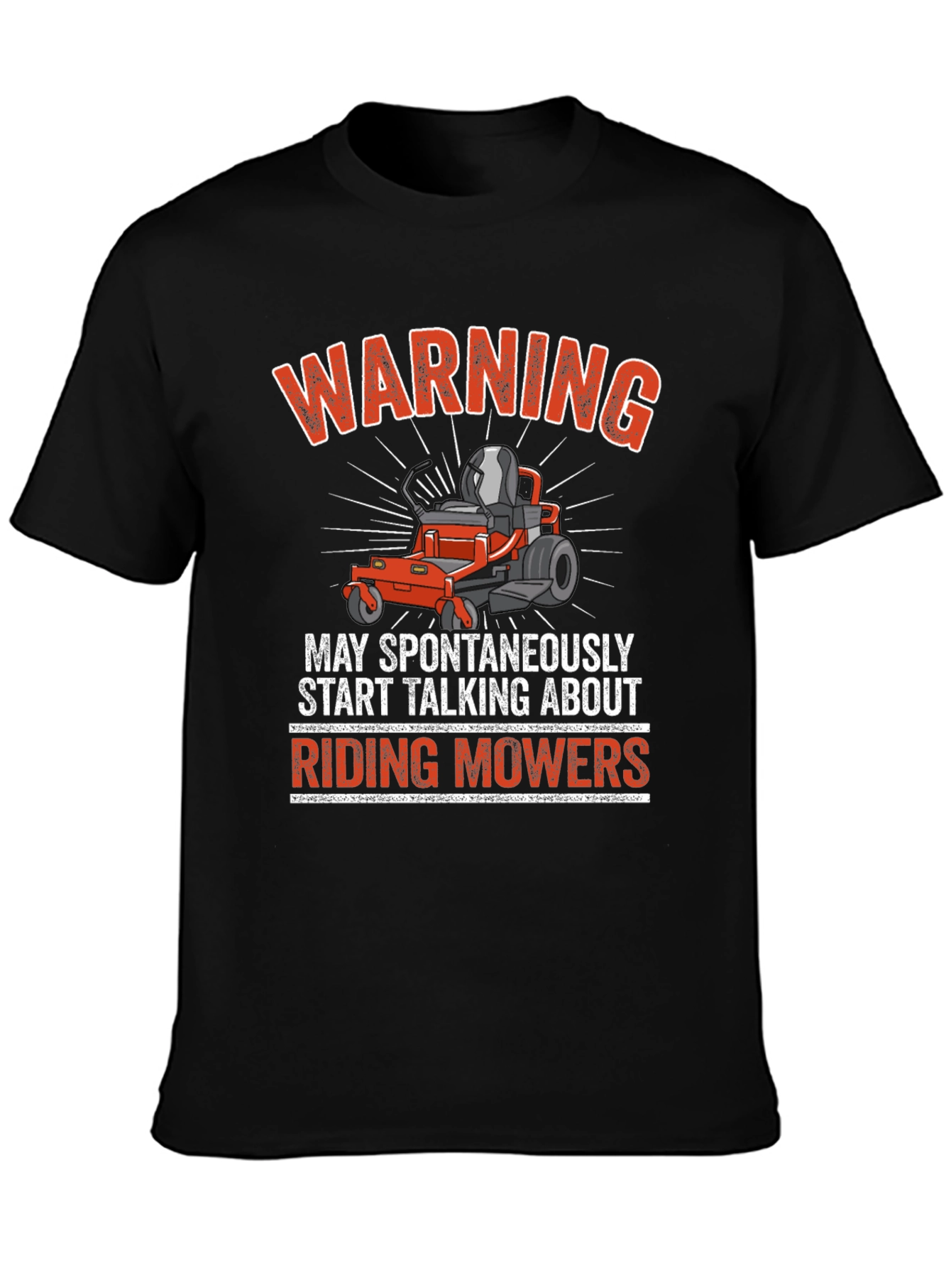 Warning Riding Mowers Graphic Tee