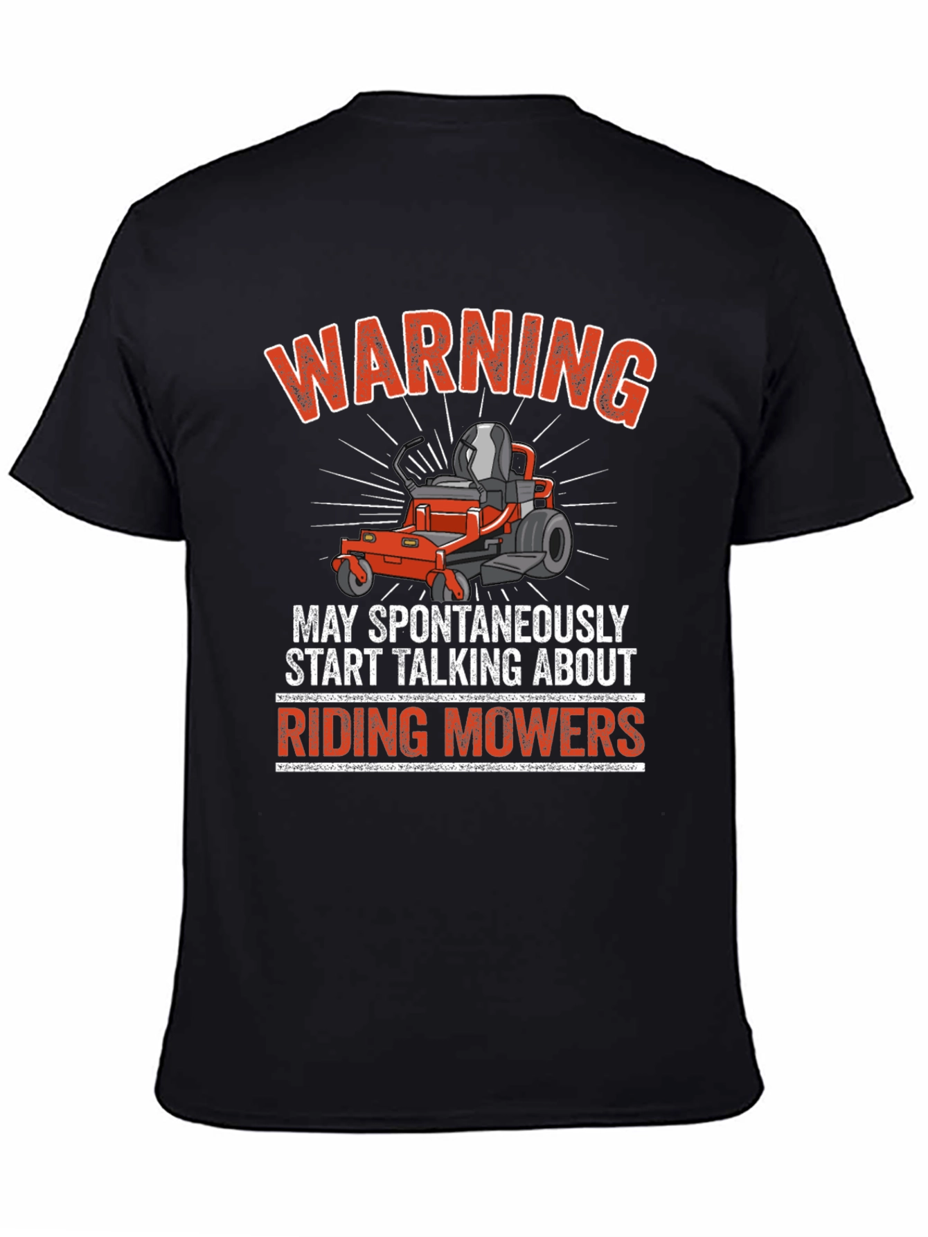 Warning Riding Mowers Graphic Tee
