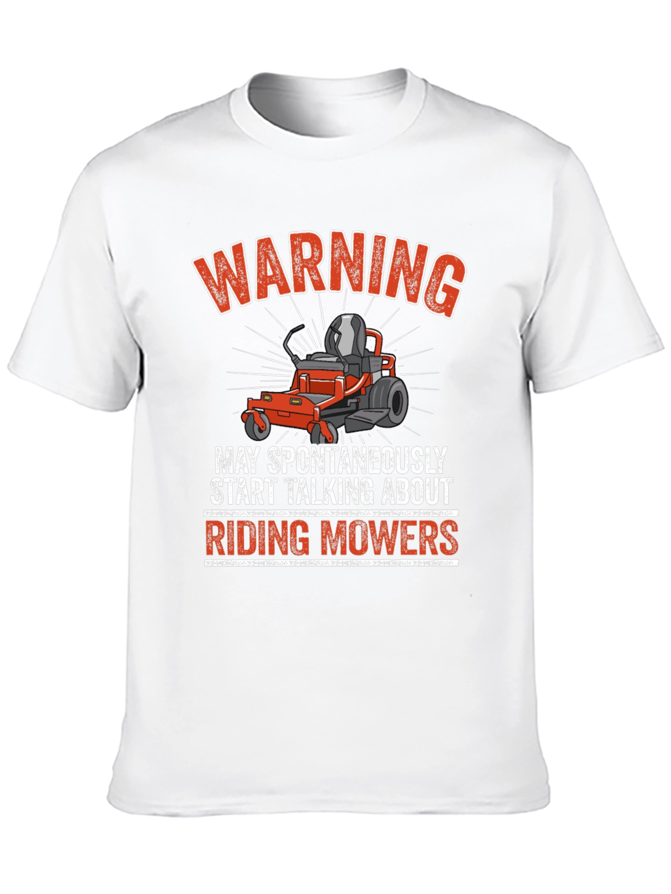 Warning Riding Mowers Graphic Tee