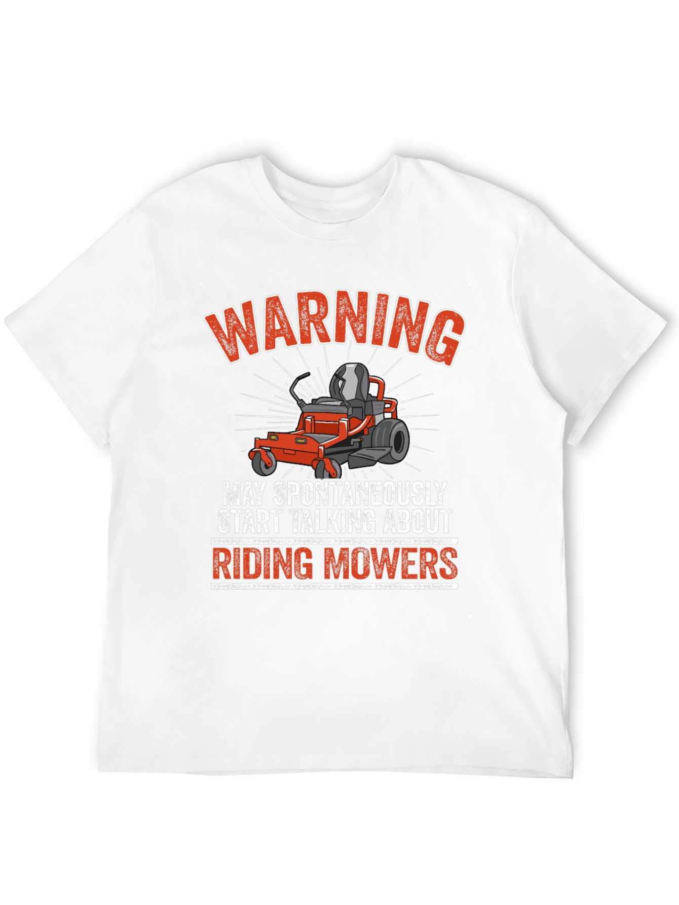 Warning Riding Mowers Graphic Tee