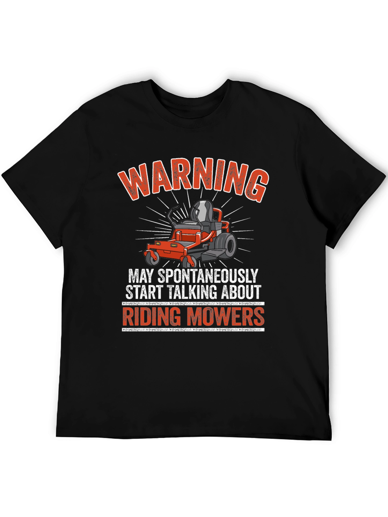 Warning Riding Mowers Graphic Tee