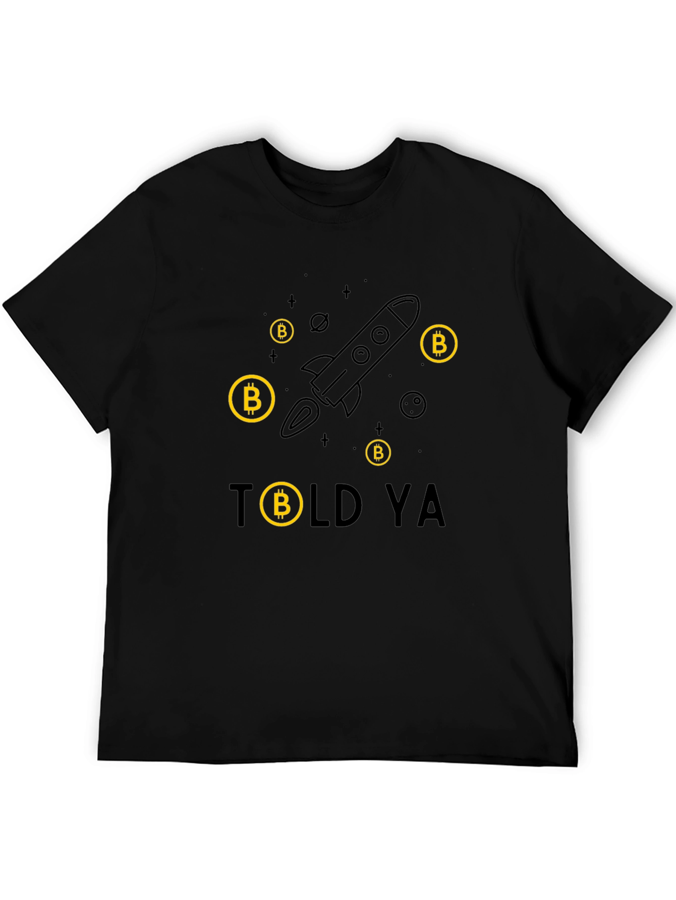 Bitcoin Rocket Black Tee - I Told Ya!