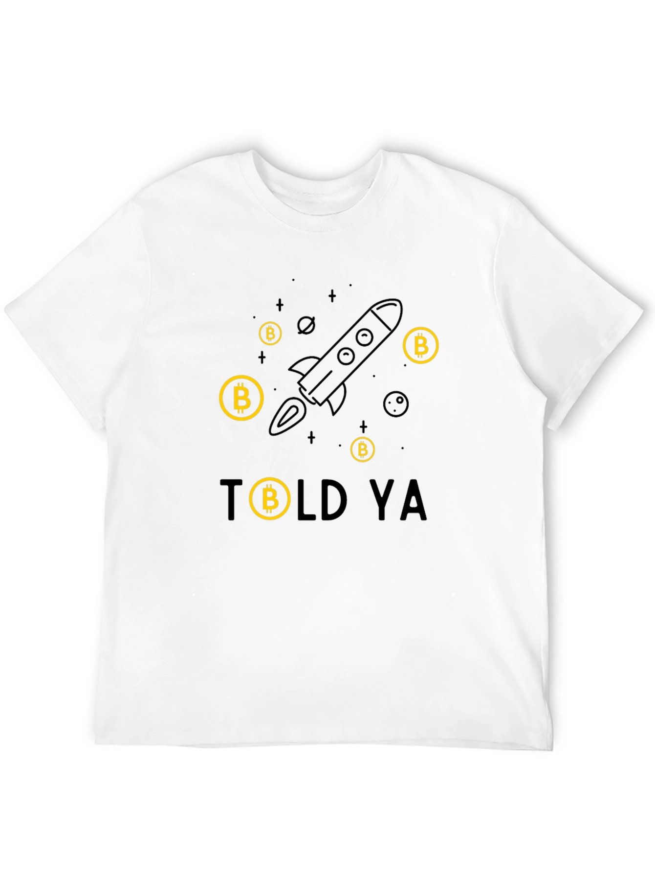 Bitcoin Rocket Black Tee - I Told Ya!