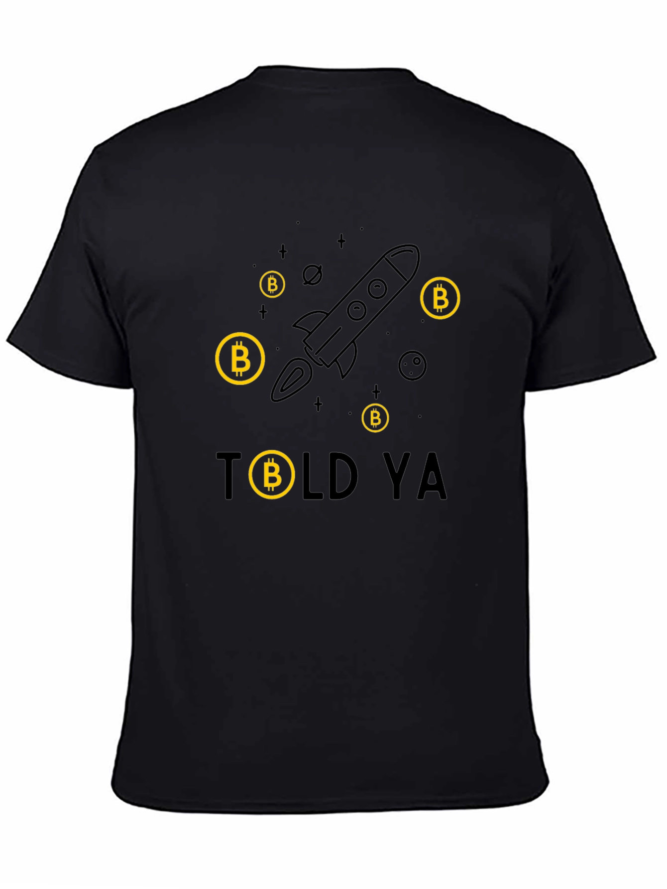 Bitcoin Rocket Black Tee - I Told Ya!