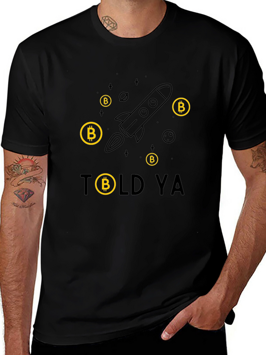 Bitcoin Rocket Black Tee - I Told Ya!