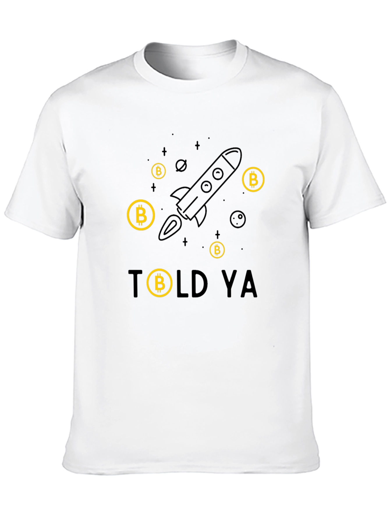 Bitcoin Rocket Black Tee - I Told Ya!