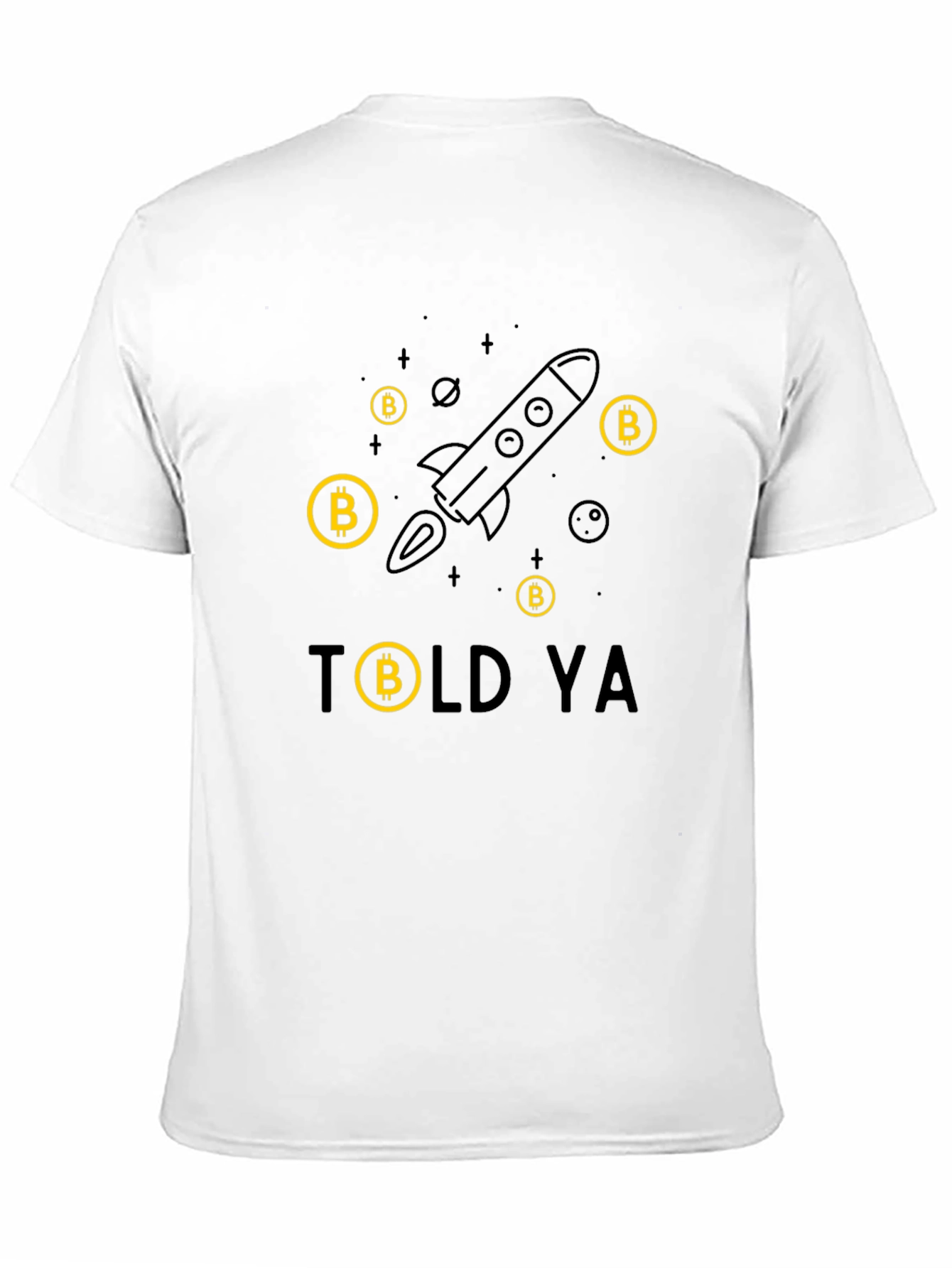 Bitcoin Rocket Black Tee - I Told Ya!