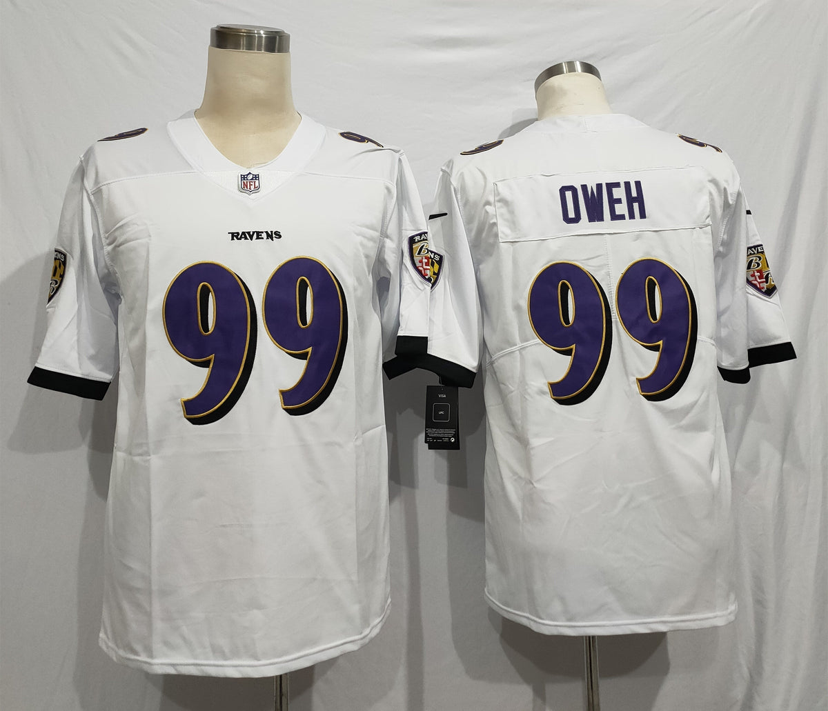 Men's Baltimore Ravens Odafe Oweh #99 White Game Jerseys