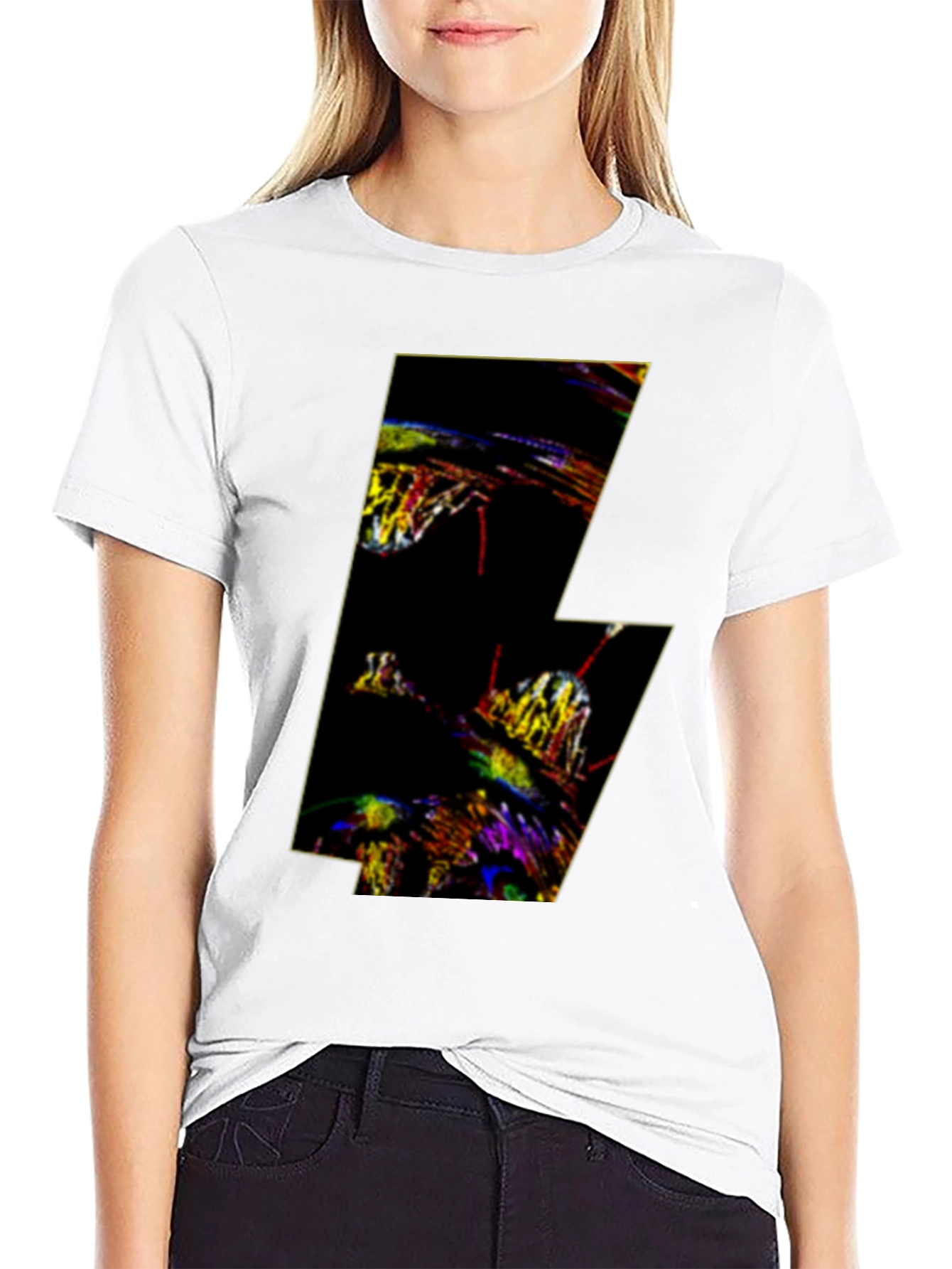 Abstract Lightning Bolt Graphic T-Shirt