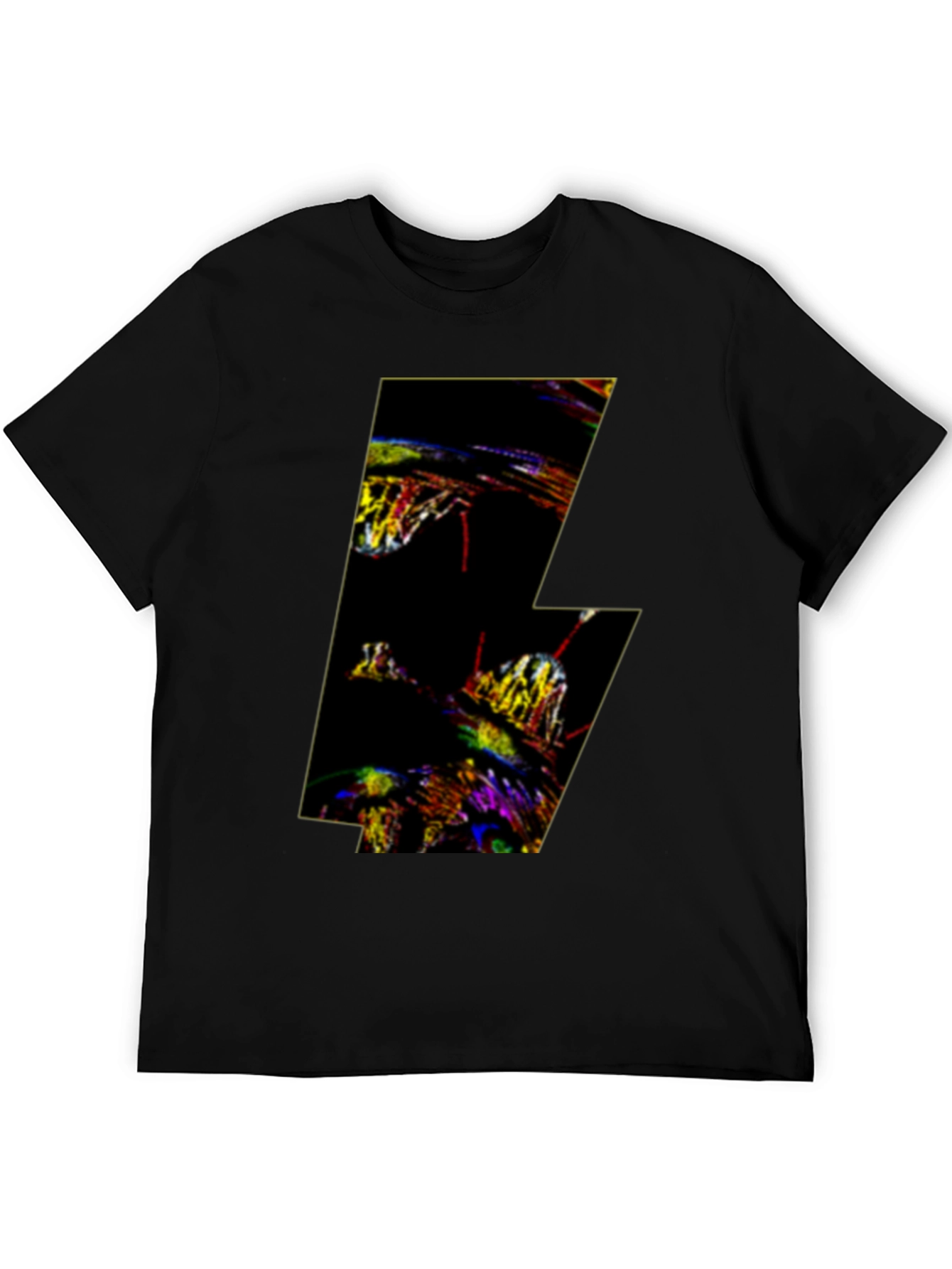 Abstract Lightning Bolt Graphic T-Shirt