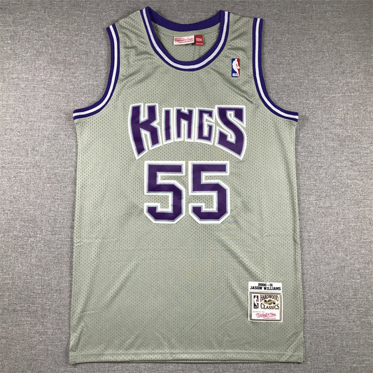 Men's Sacramento Kings Jason Williams #55 Gray 2000/01 Hardwood Classics Swingman Jerseys