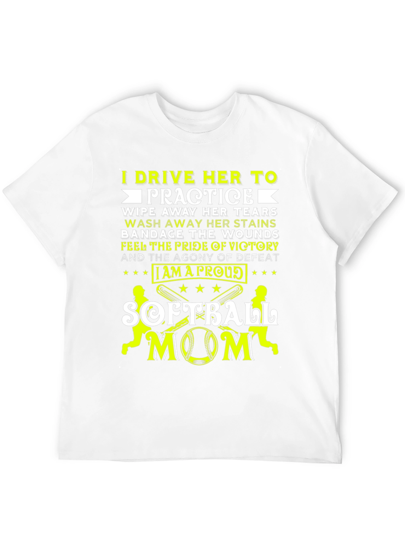 Proud Softball Mom Graphic Tee - Black