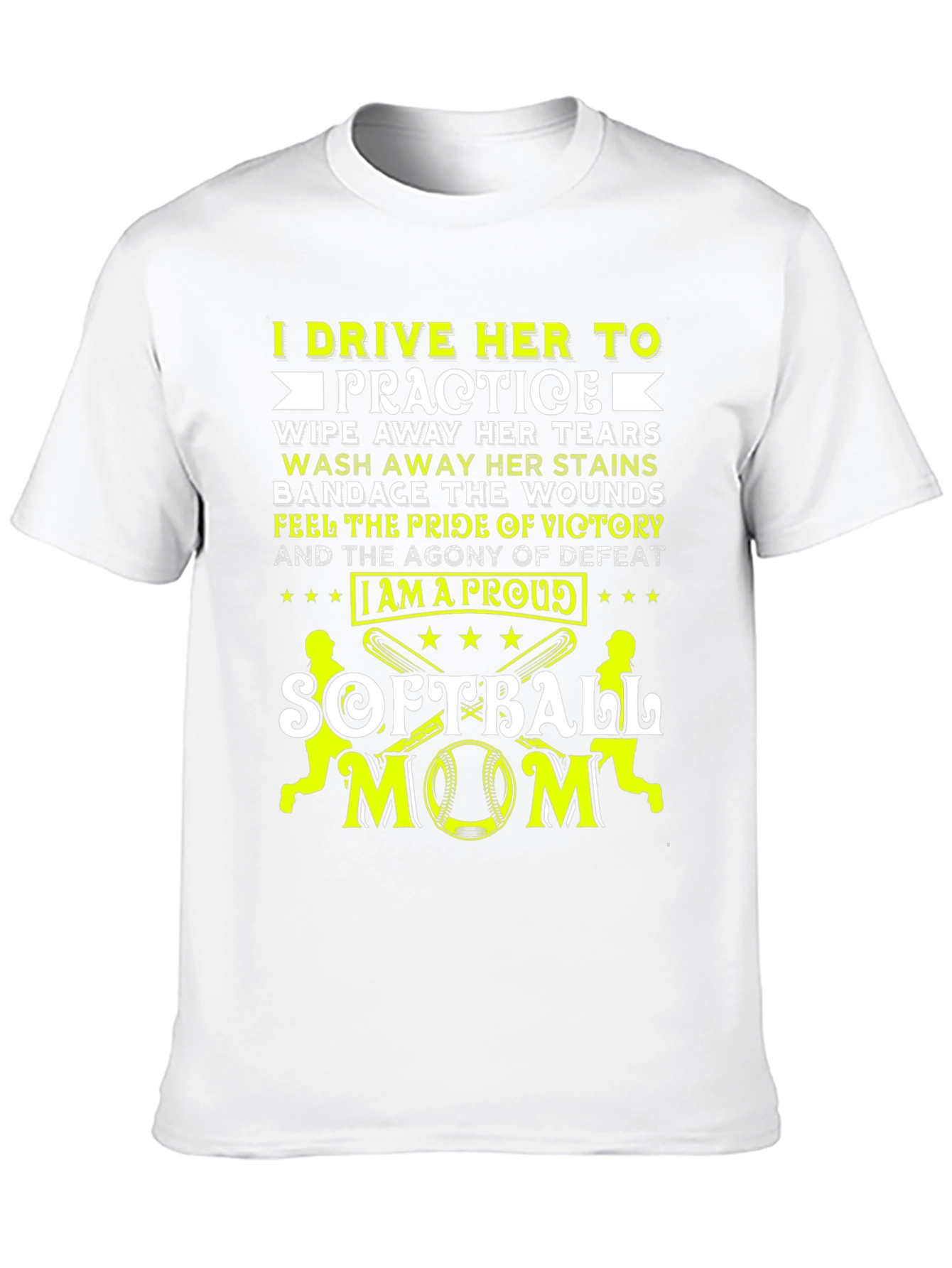 Proud Softball Mom Graphic Tee - Black