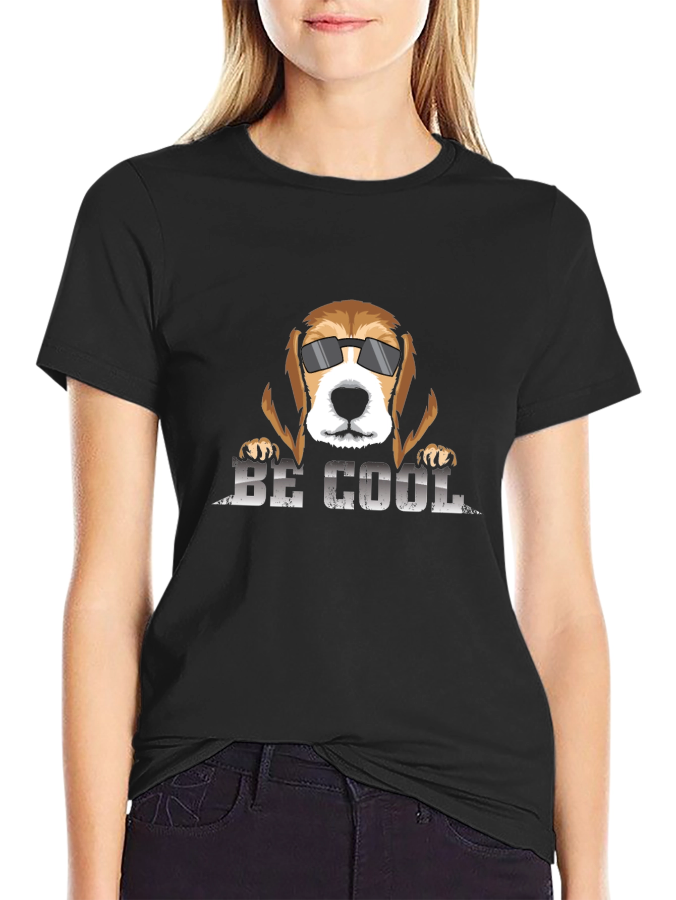 Be Cool Dog Graphic T-Shirt