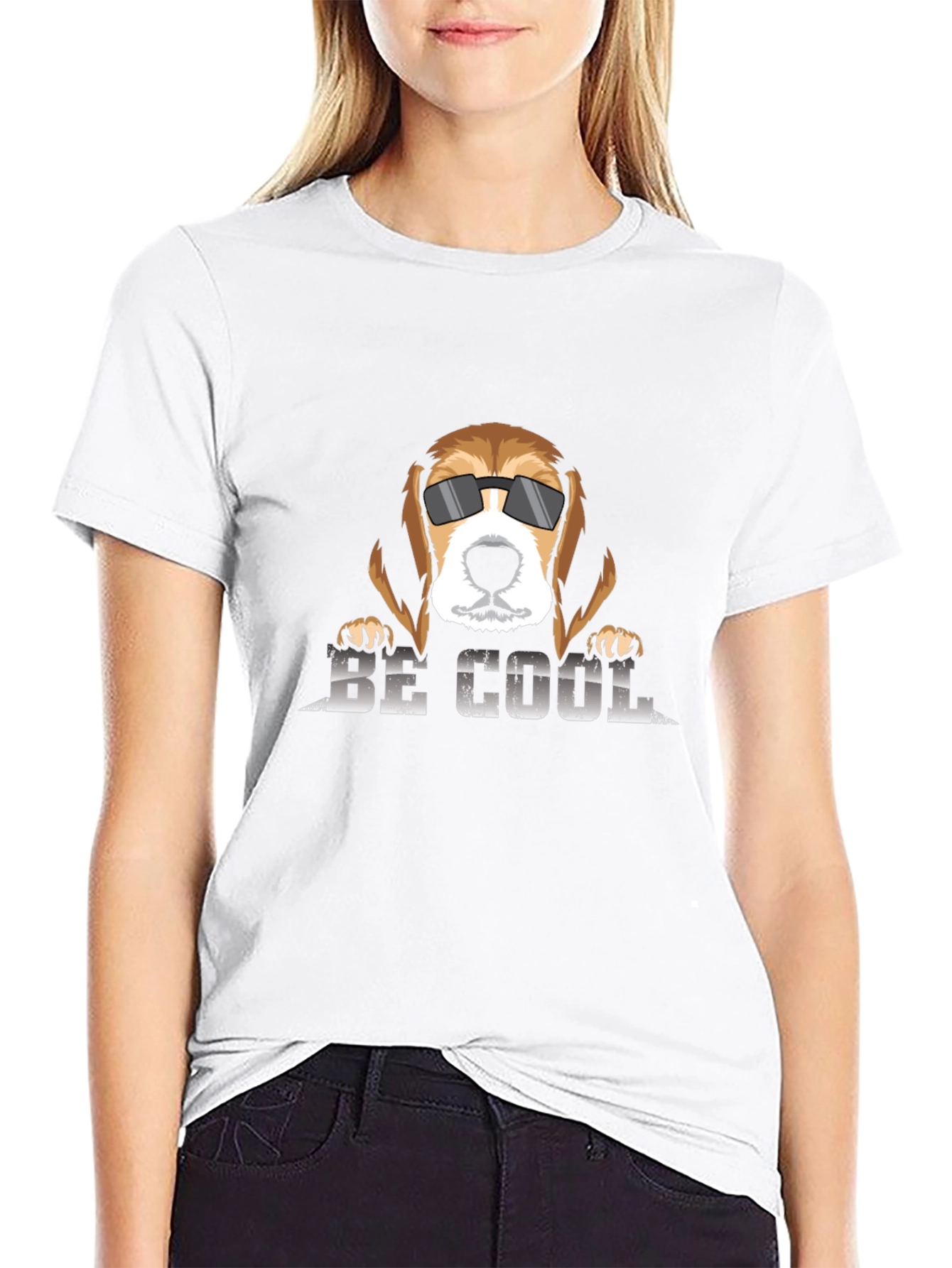 Be Cool Dog Graphic T-Shirt
