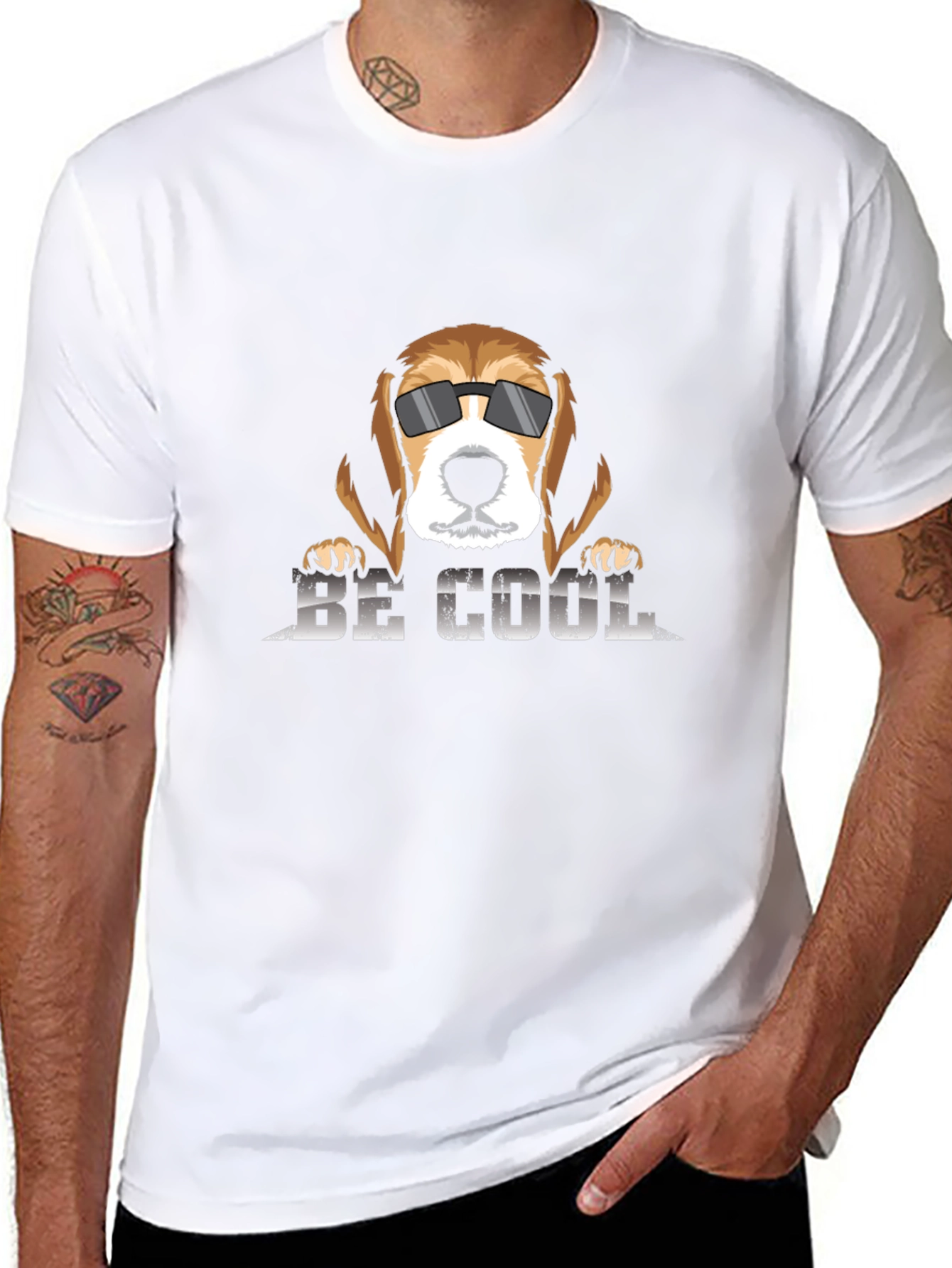 Be Cool Dog Graphic T-Shirt