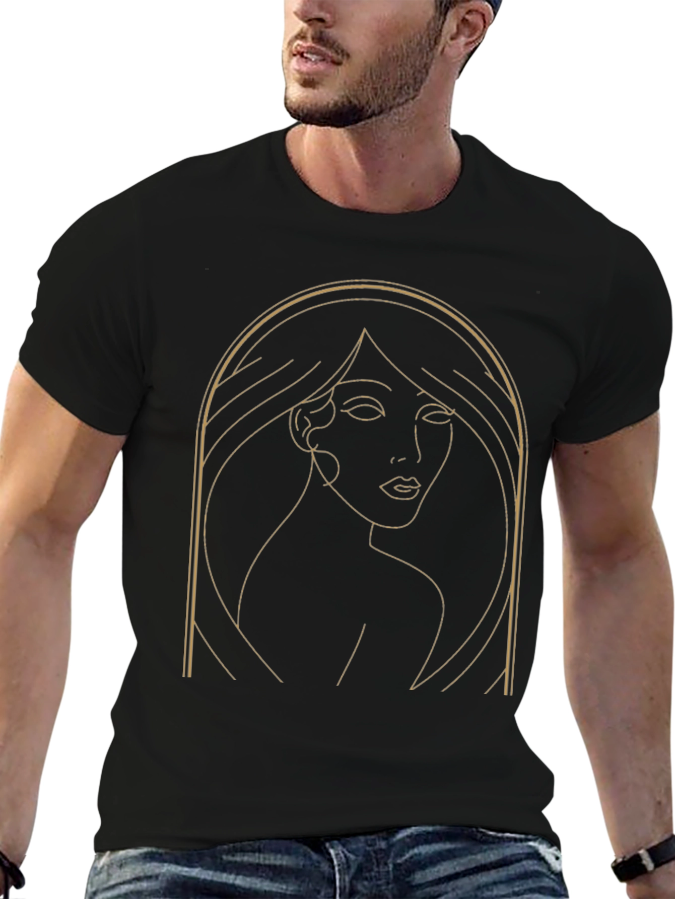 Minimalist Woman Line Art Graphic T-Shirt