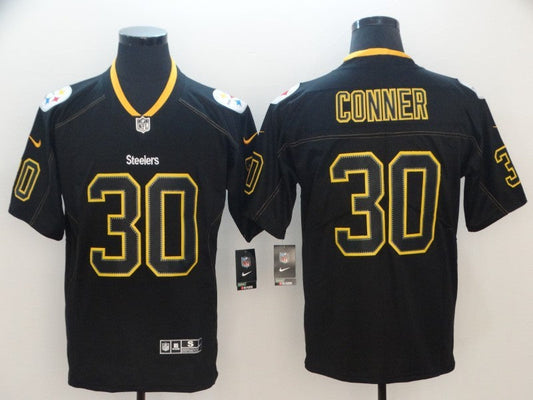 Men's Pittsburgh Steelers James Conner #30 Black Game Jerseys