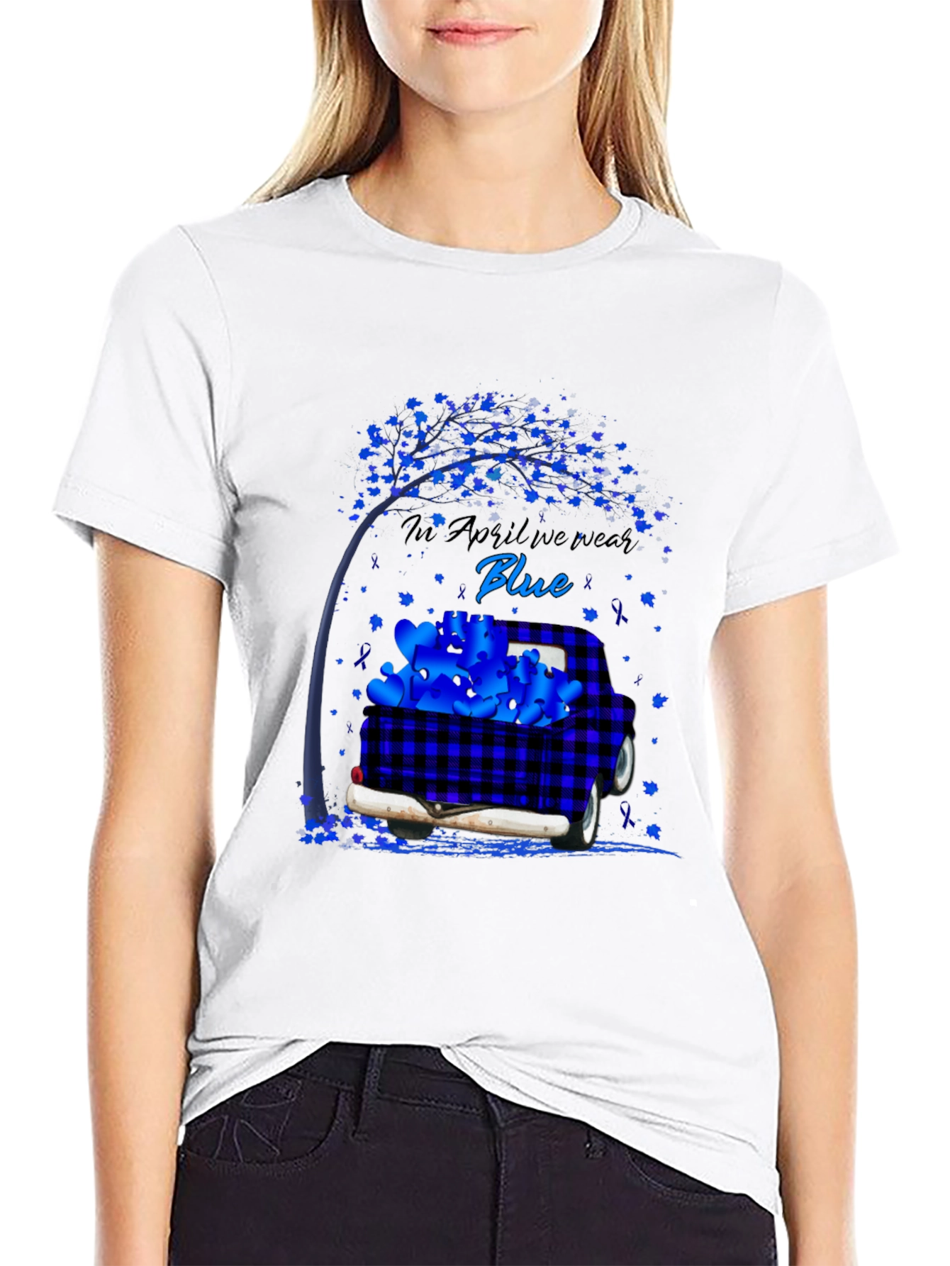 In April We Wear Blue Awareness T-Shirt
